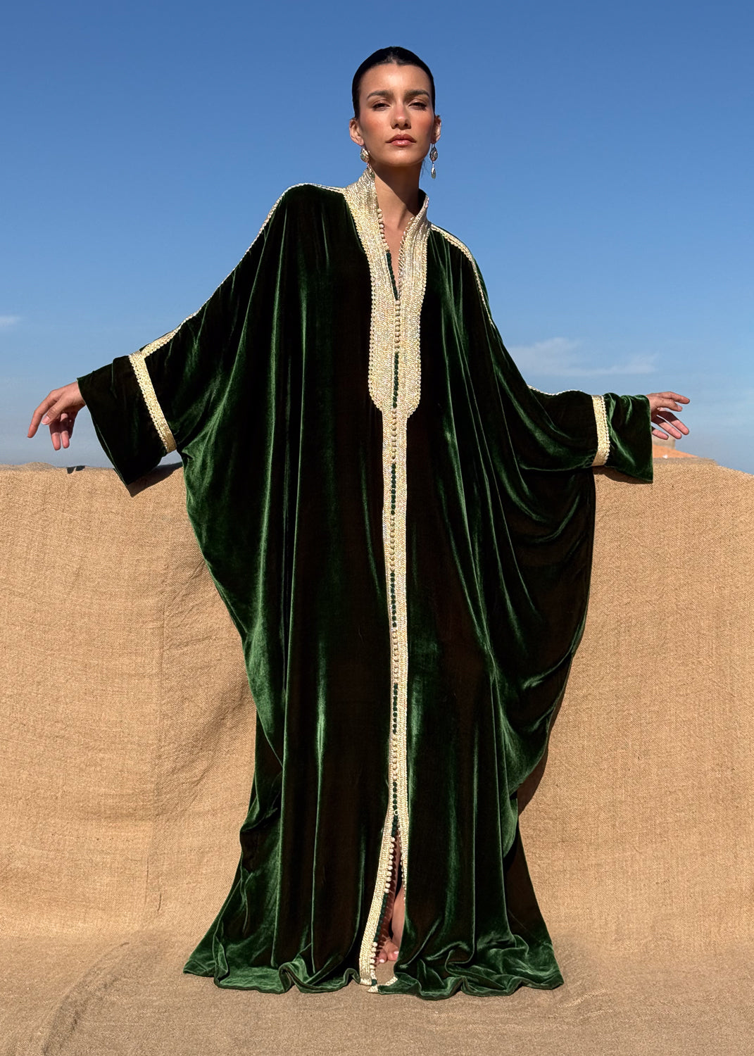 SHAIMA SILK VELVET KAFTAN