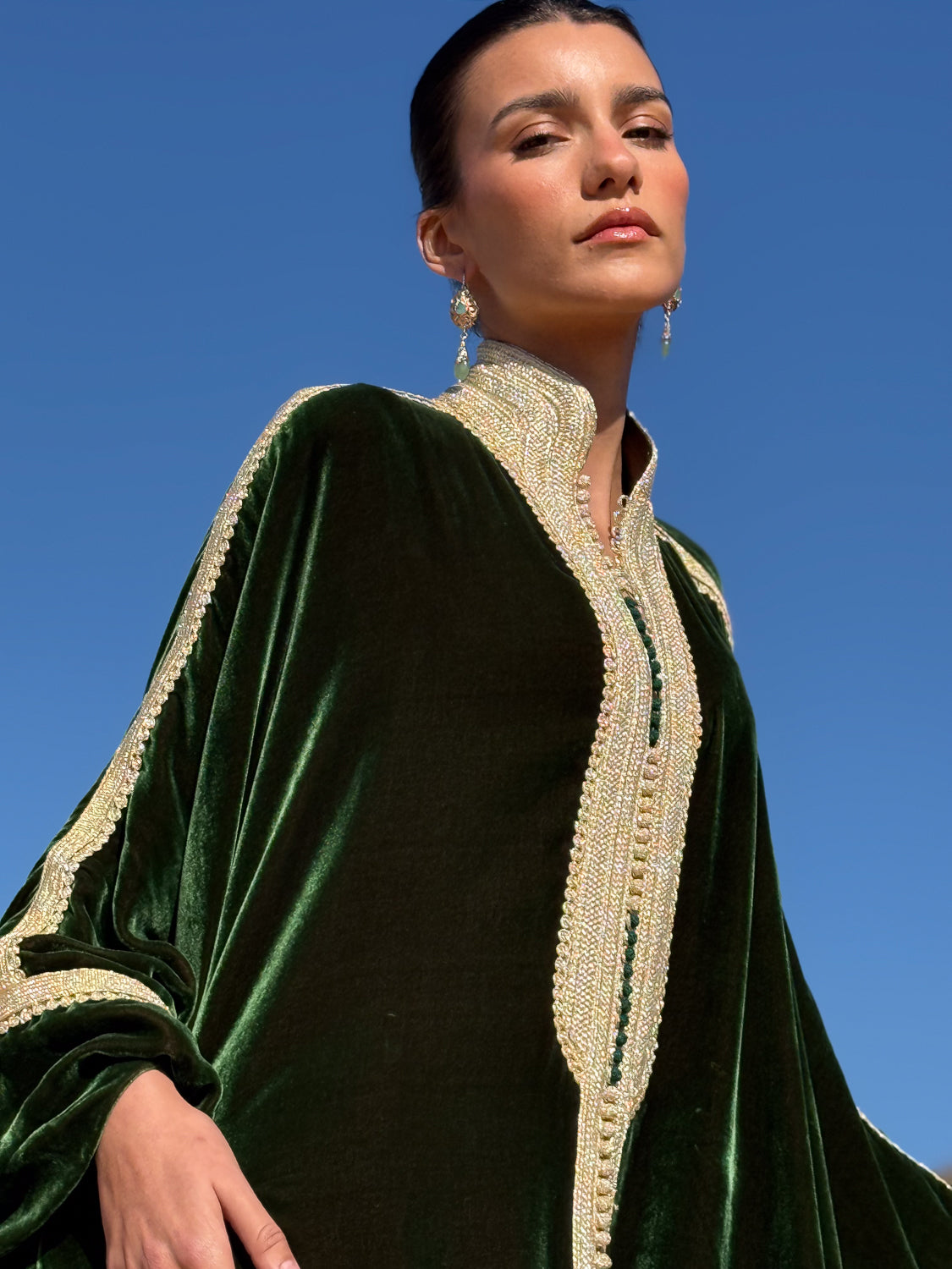 SHAIMA SILK VELVET KAFTAN