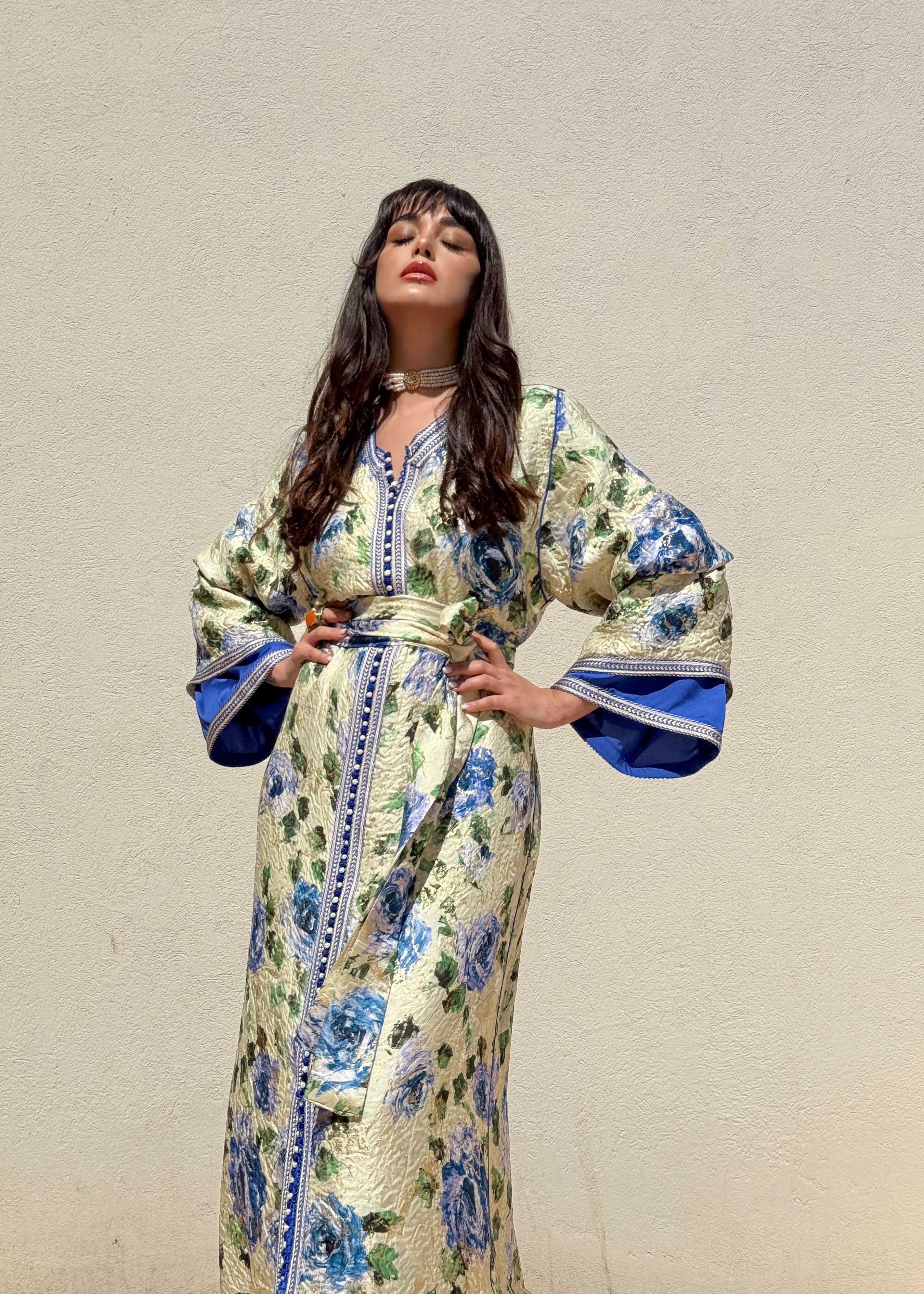 SAMYA TWO-PIECE SILK KAFTAN