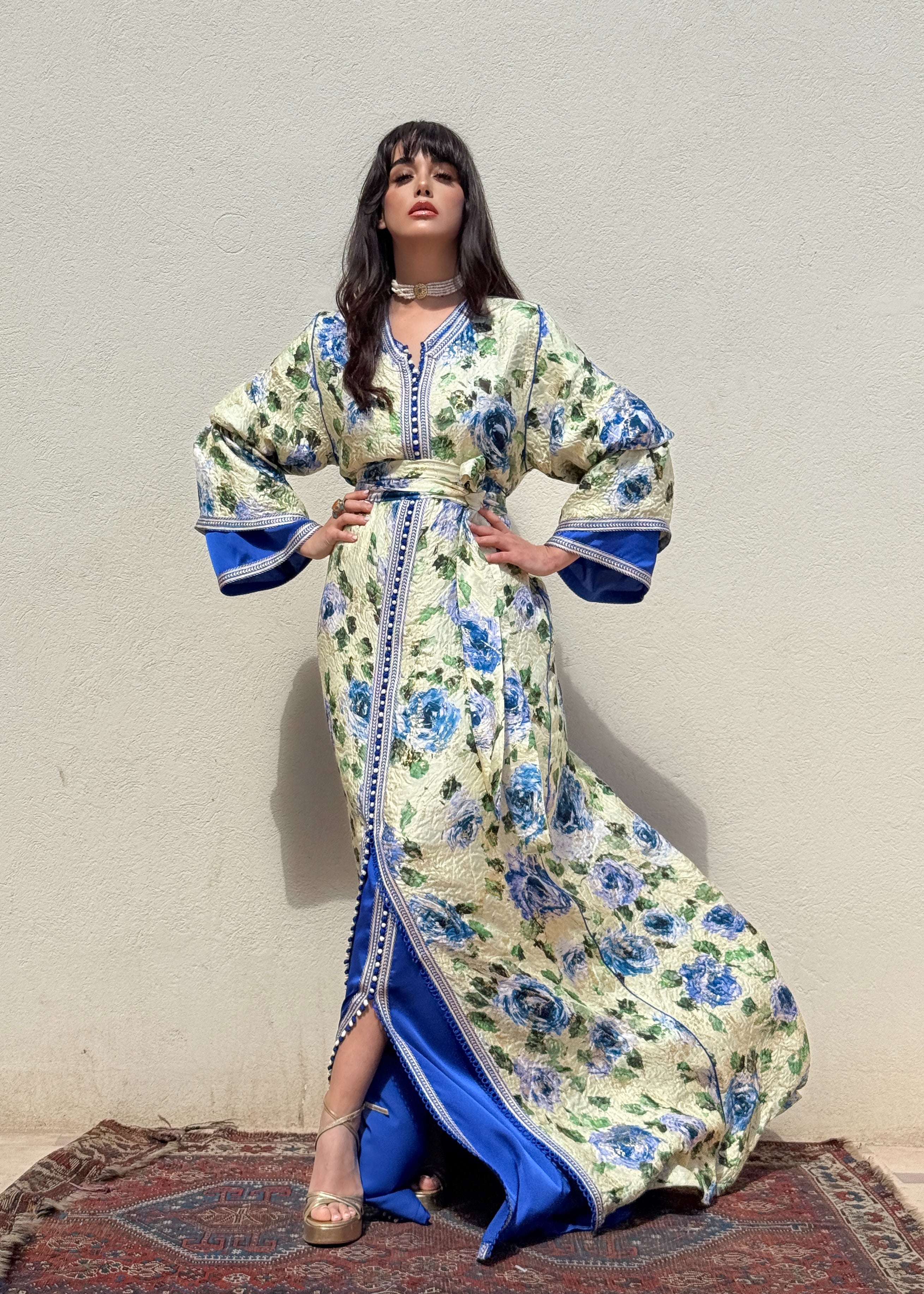 SAMYA TWO-PIECE SILK KAFTAN