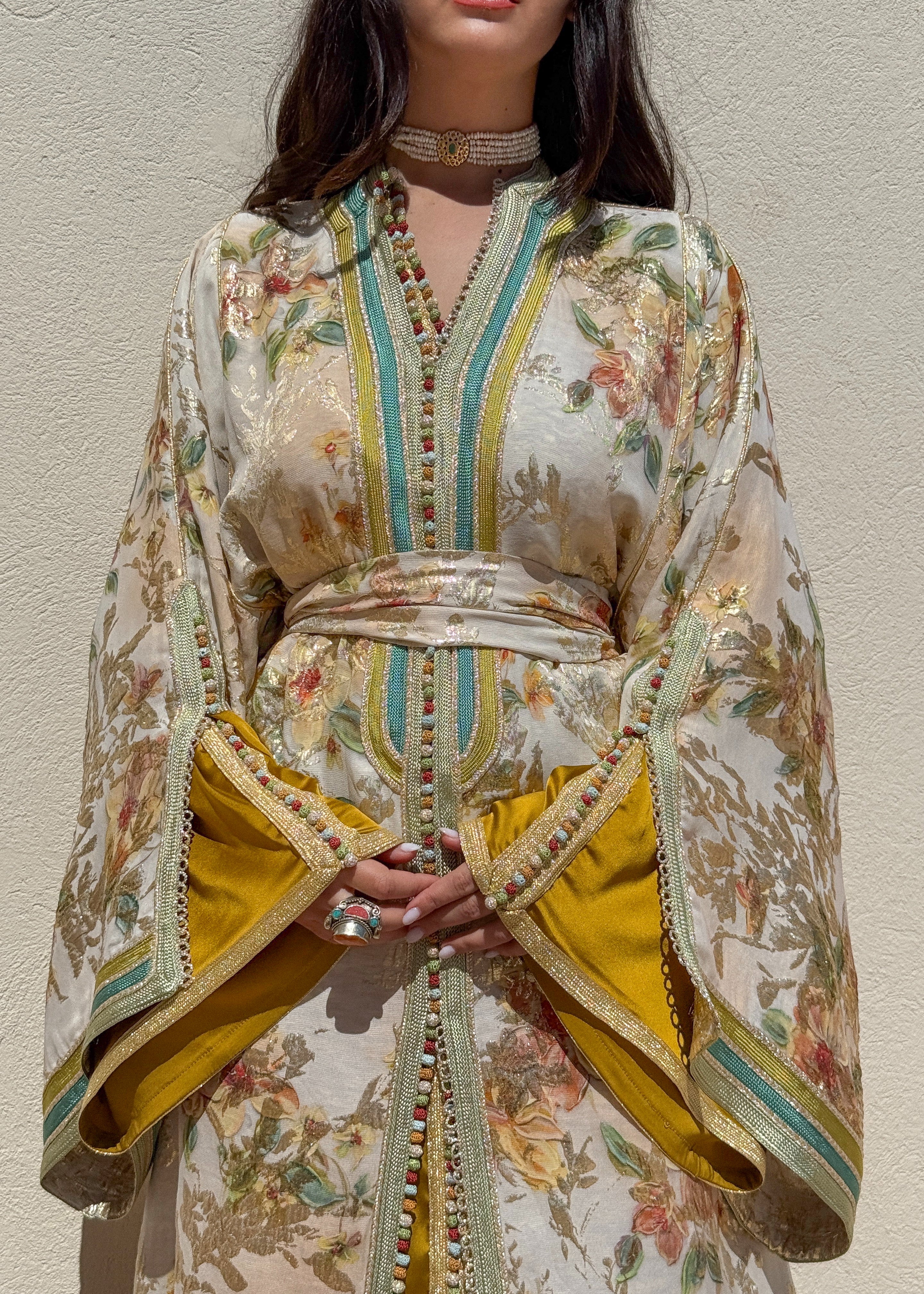 SALIME TWO-PIECE SILK KAFTAN