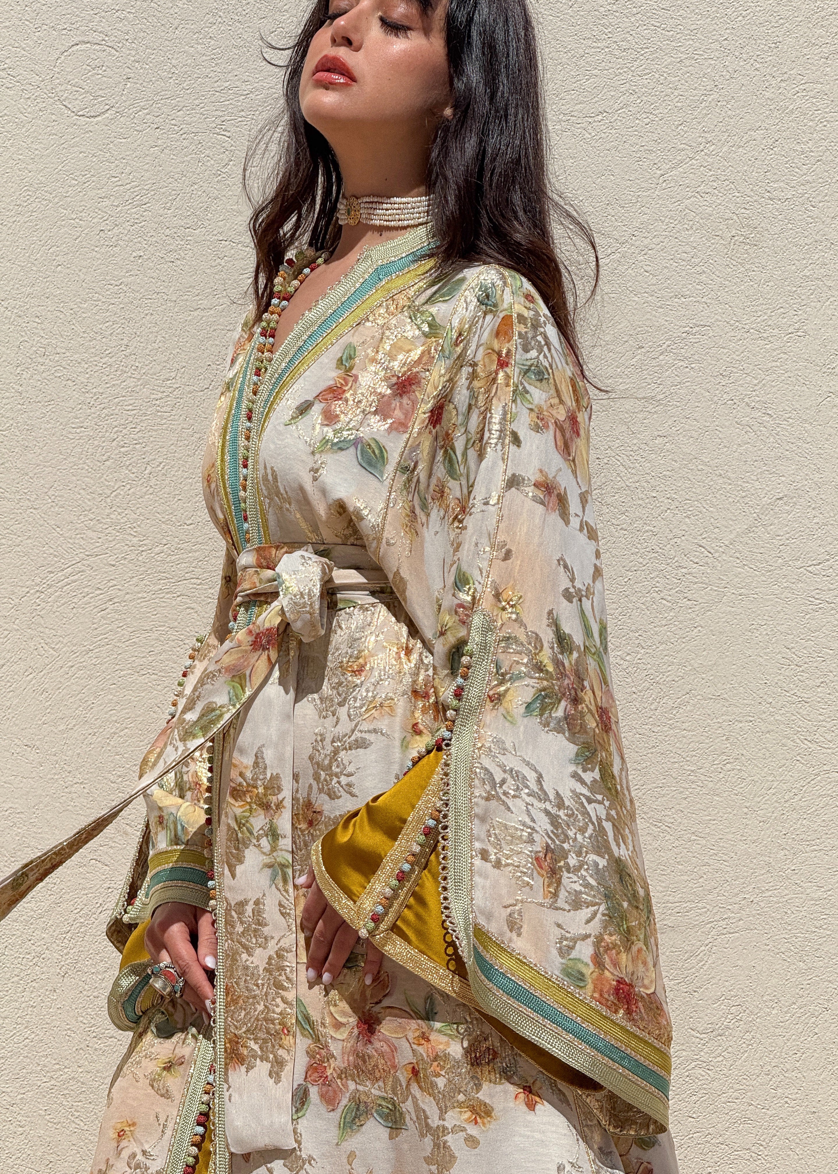 SALIME TWO-PIECE SILK KAFTAN