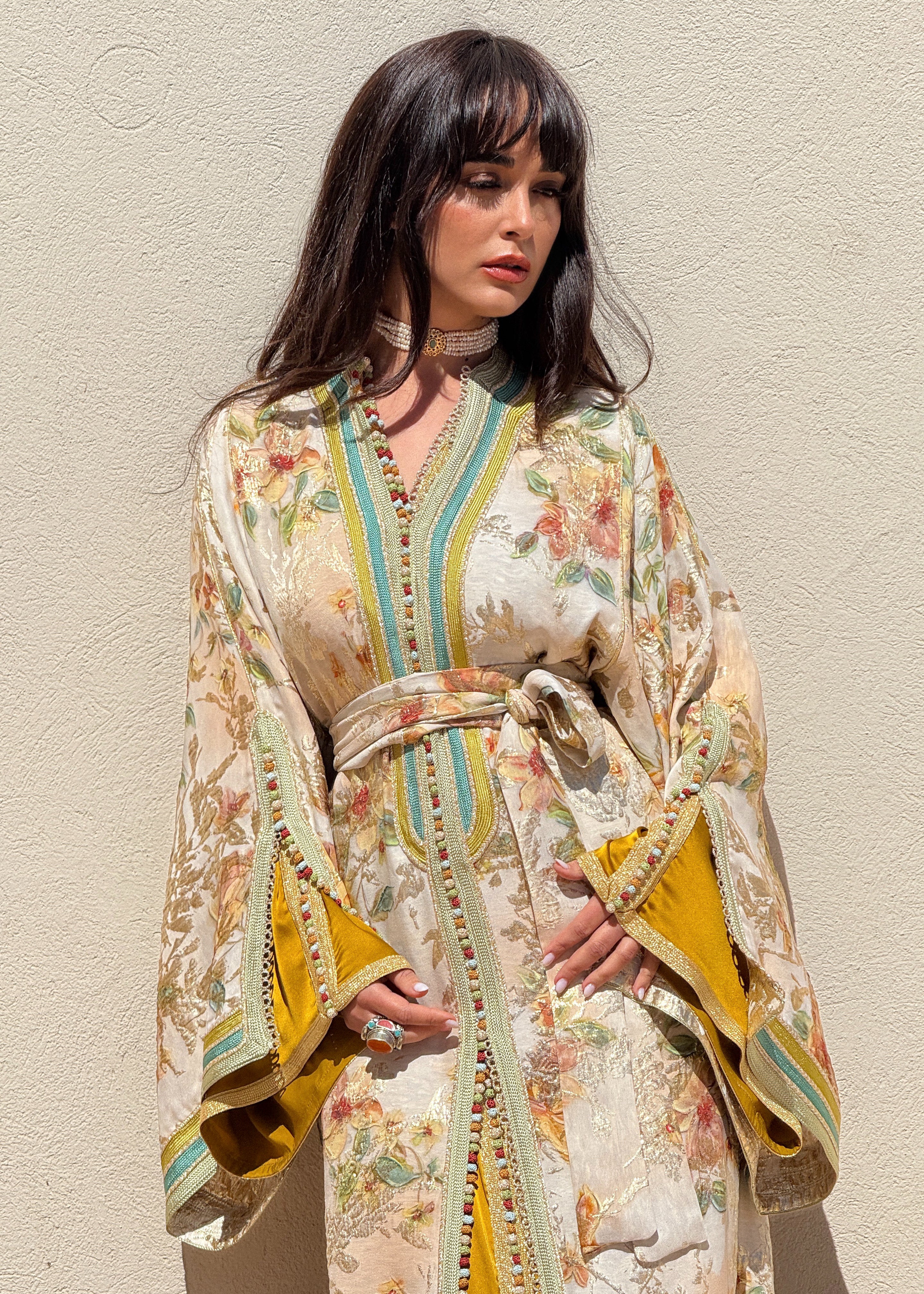SALIME TWO-PIECE SILK KAFTAN