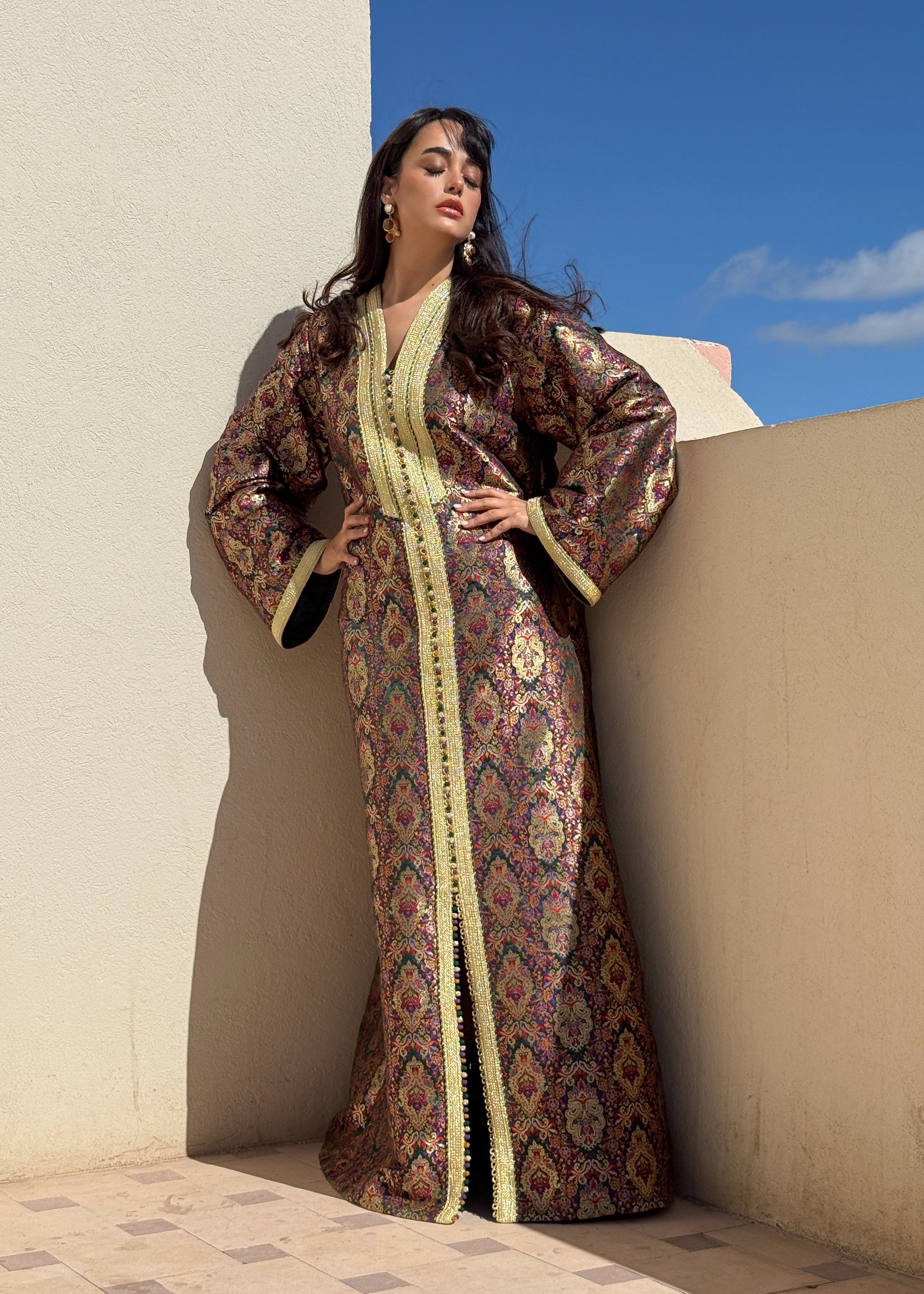 JOUDIA SILK BROCADE KAFTAN