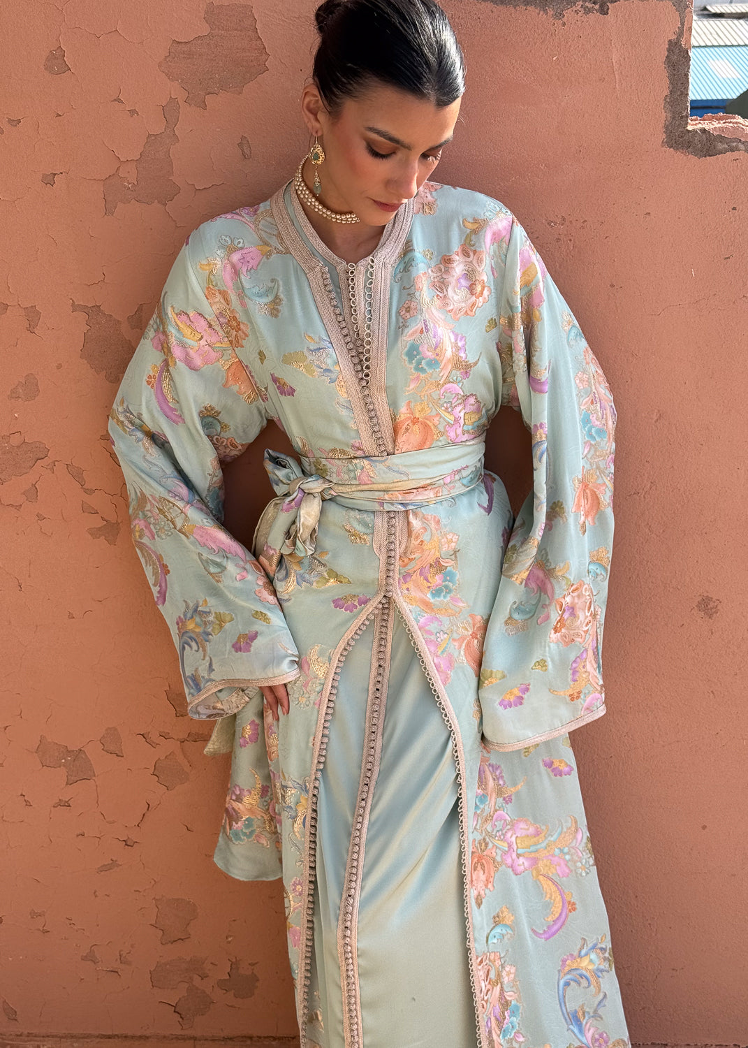TOURAYA TWO-PIECE SILK KAFTAN