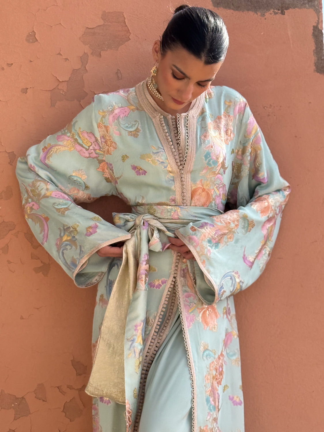 TOURAYA TWO-PIECE SILK KAFTAN