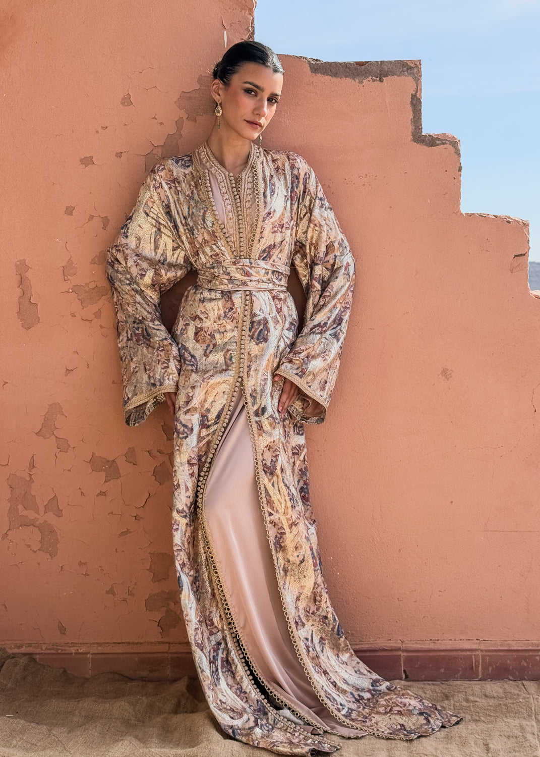 FOUZIA TWO-PIECE SILK KAFTAN