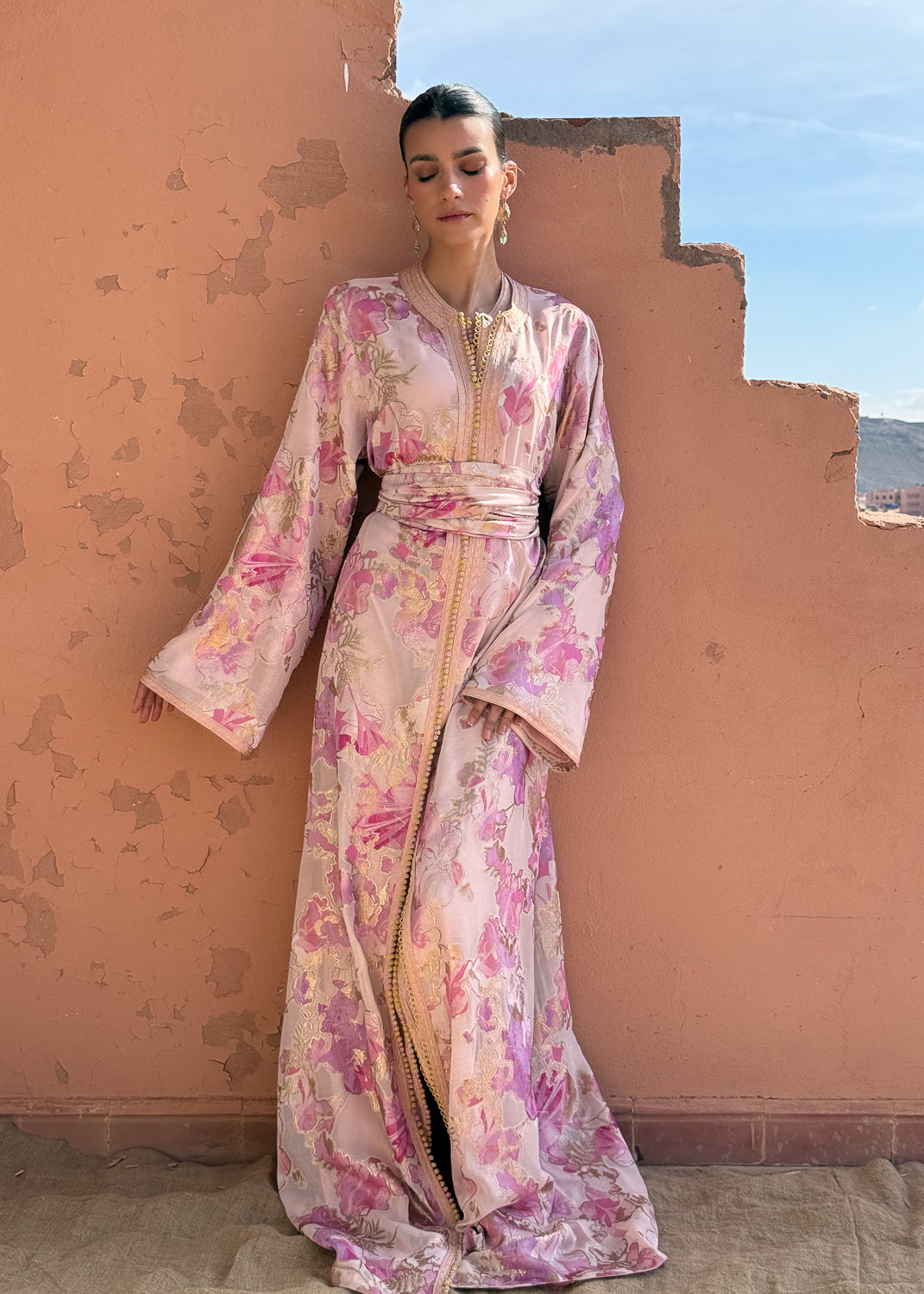 ZINEB TWO-PIECE SILK KAFTAN