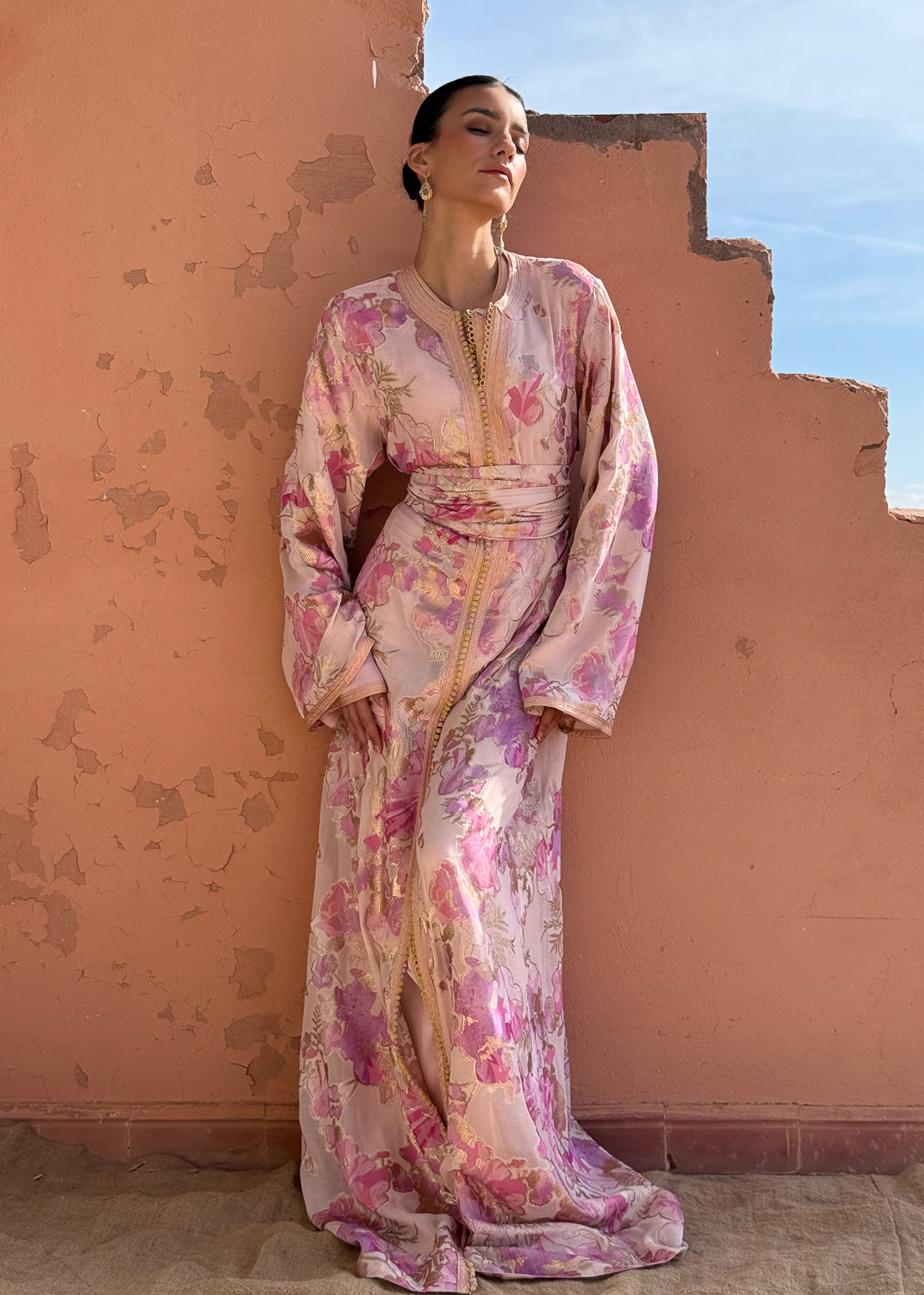 ZINEB TWO-PIECE SILK KAFTAN