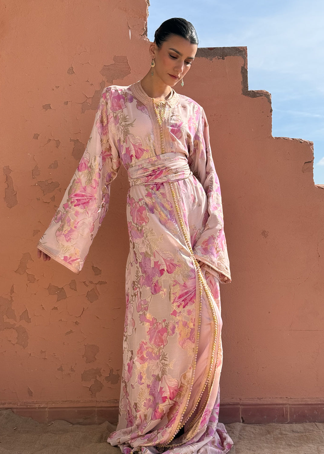 ZINEB TWO-PIECE SILK KAFTAN