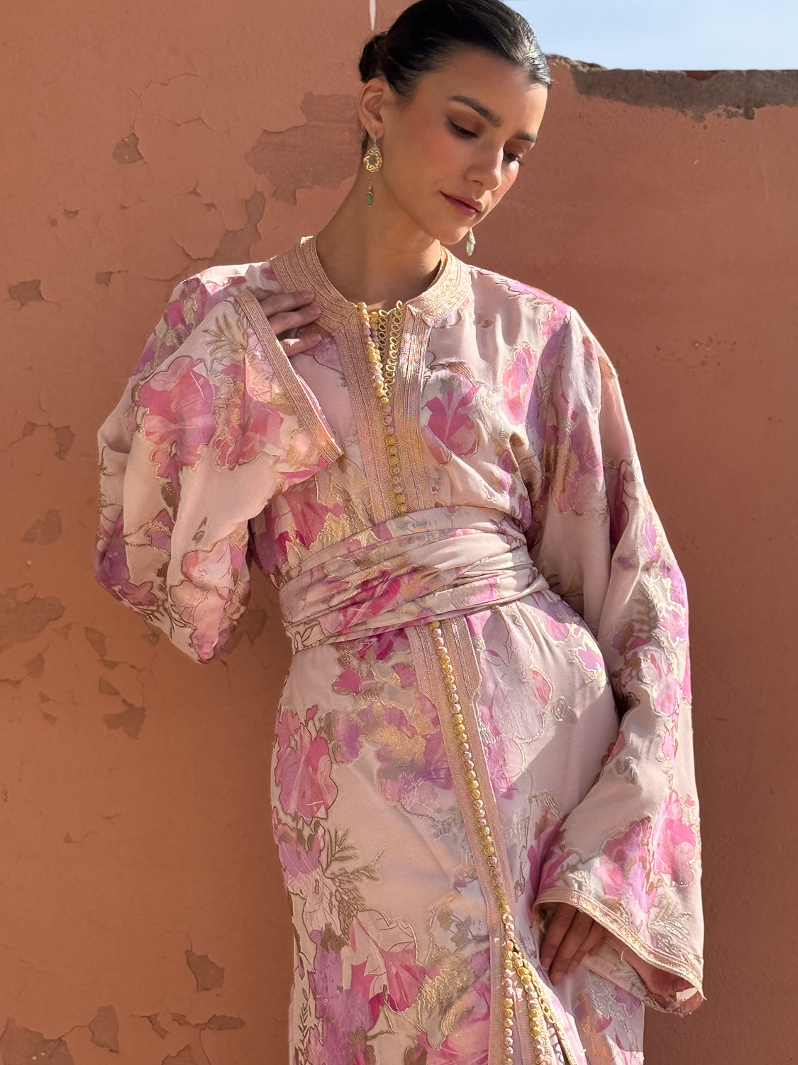 ZINEB TWO-PIECE SILK KAFTAN