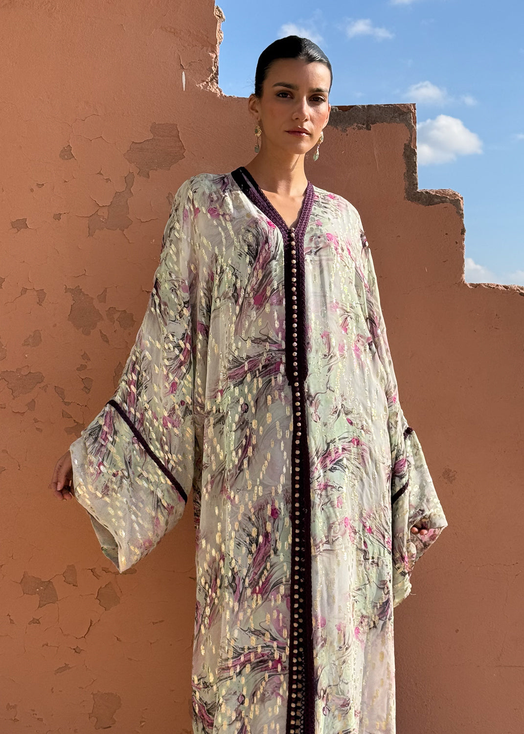 TALA TWO-PIECE SILK KAFTAN