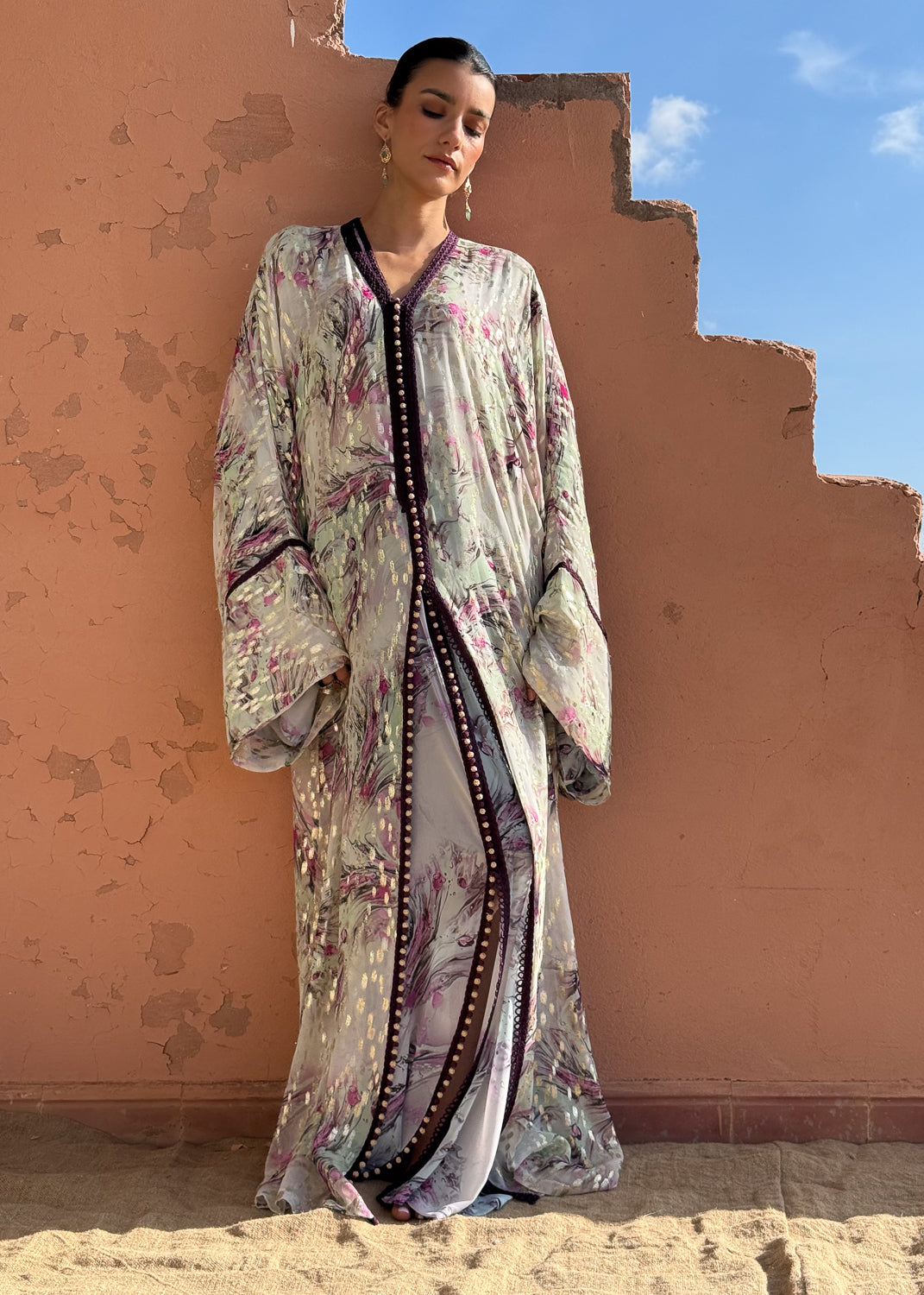TALA TWO-PIECE SILK KAFTAN