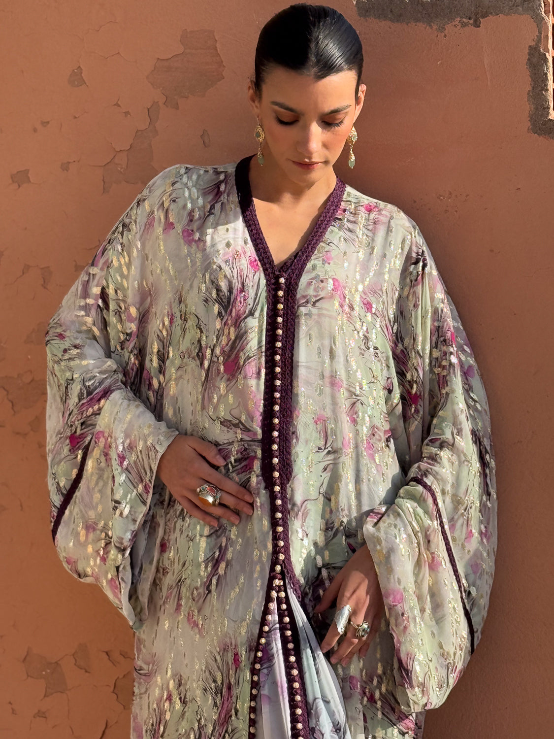 TALA TWO-PIECE SILK KAFTAN