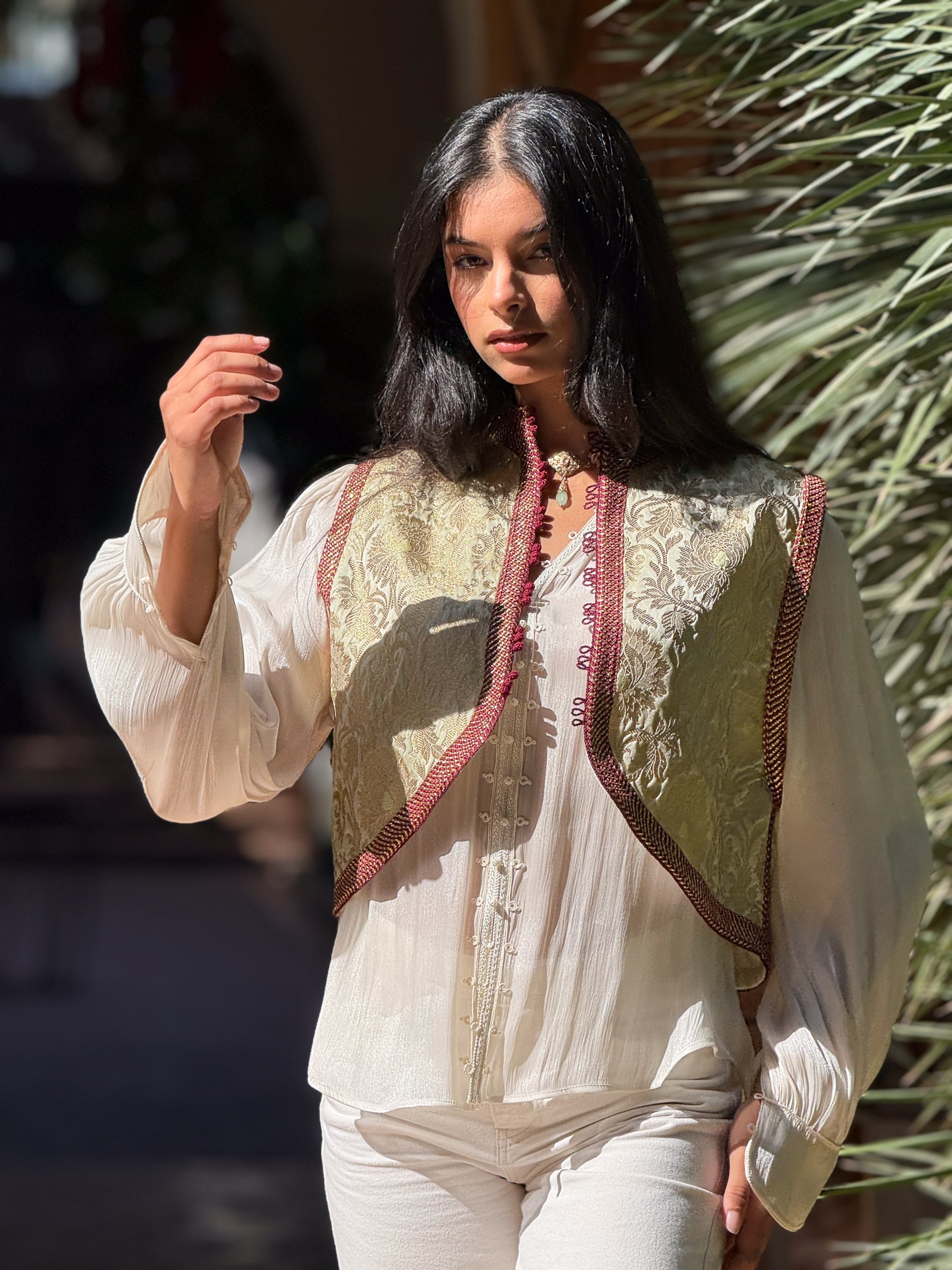Chafik handmade embroidered Shirt & Brocade Vest