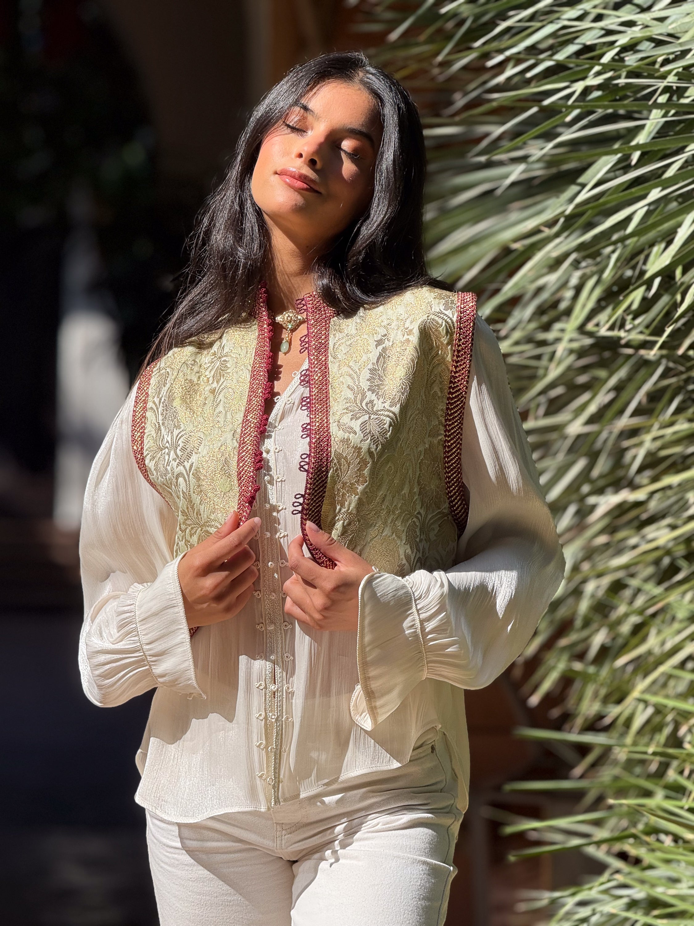 Chafik handmade embroidered Shirt & Brocade Vest