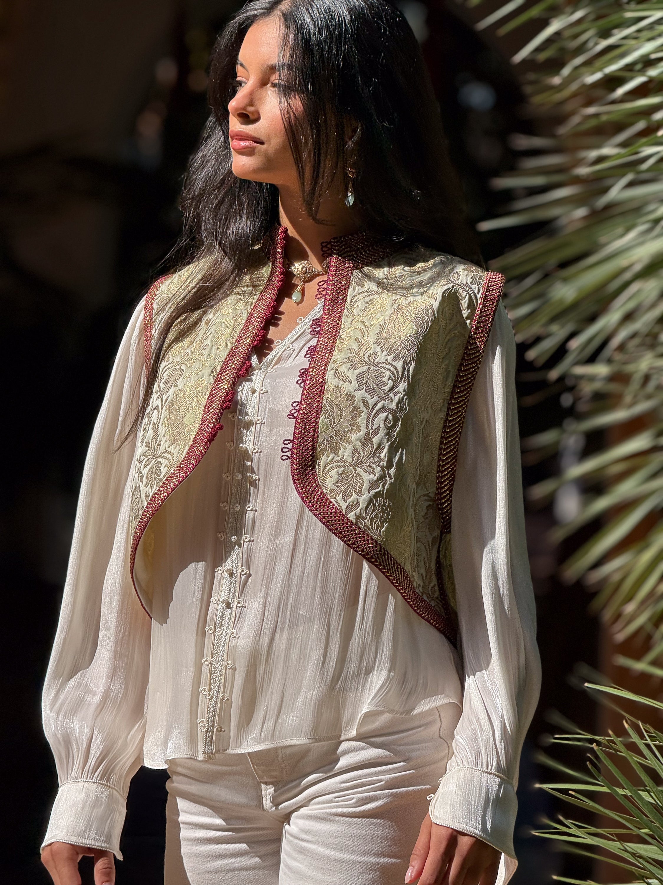 Chafik handmade embroidered Shirt & Brocade Vest