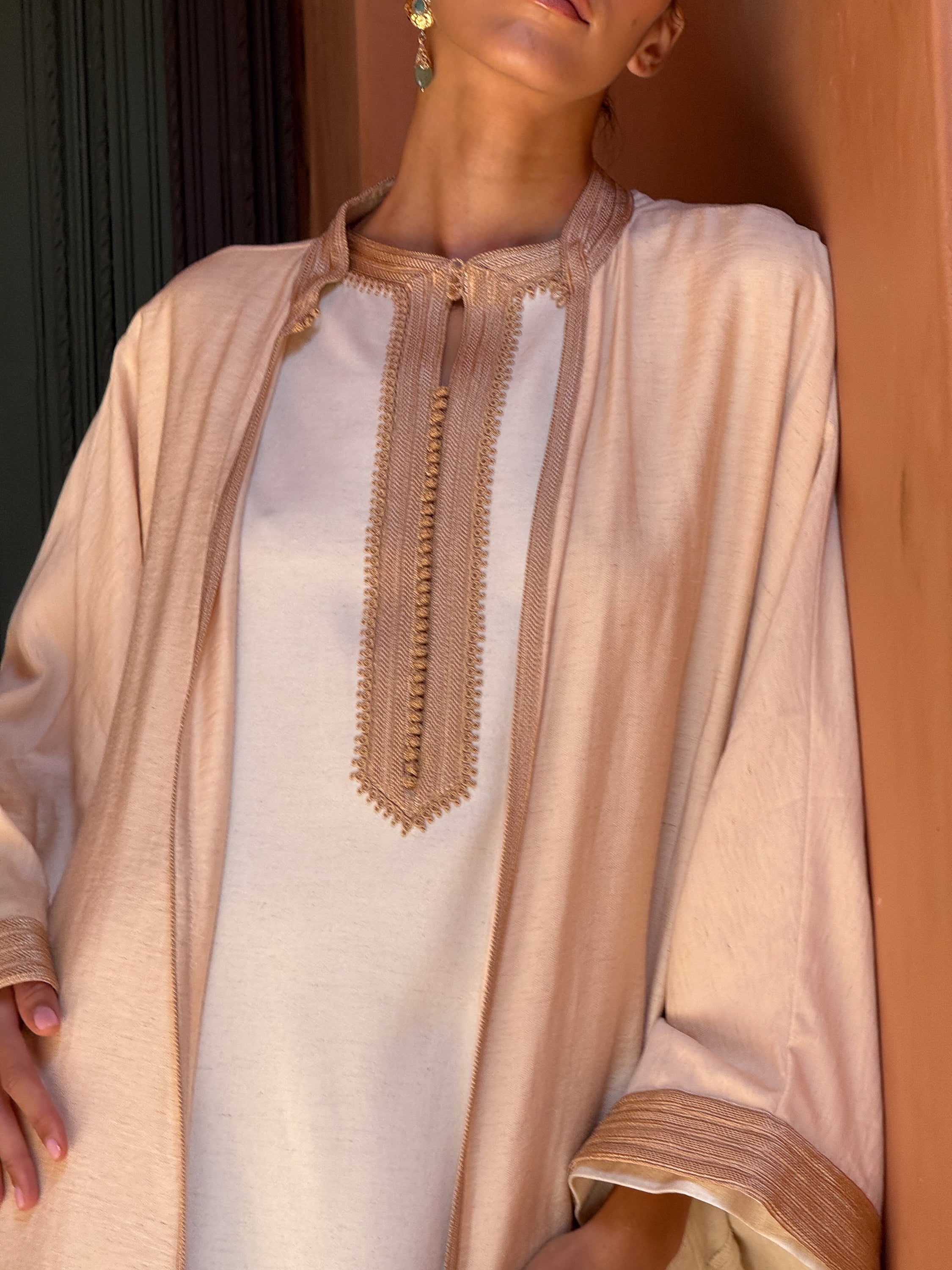 Ghader 2-Piece Linen Kaftan Set in Bicolor