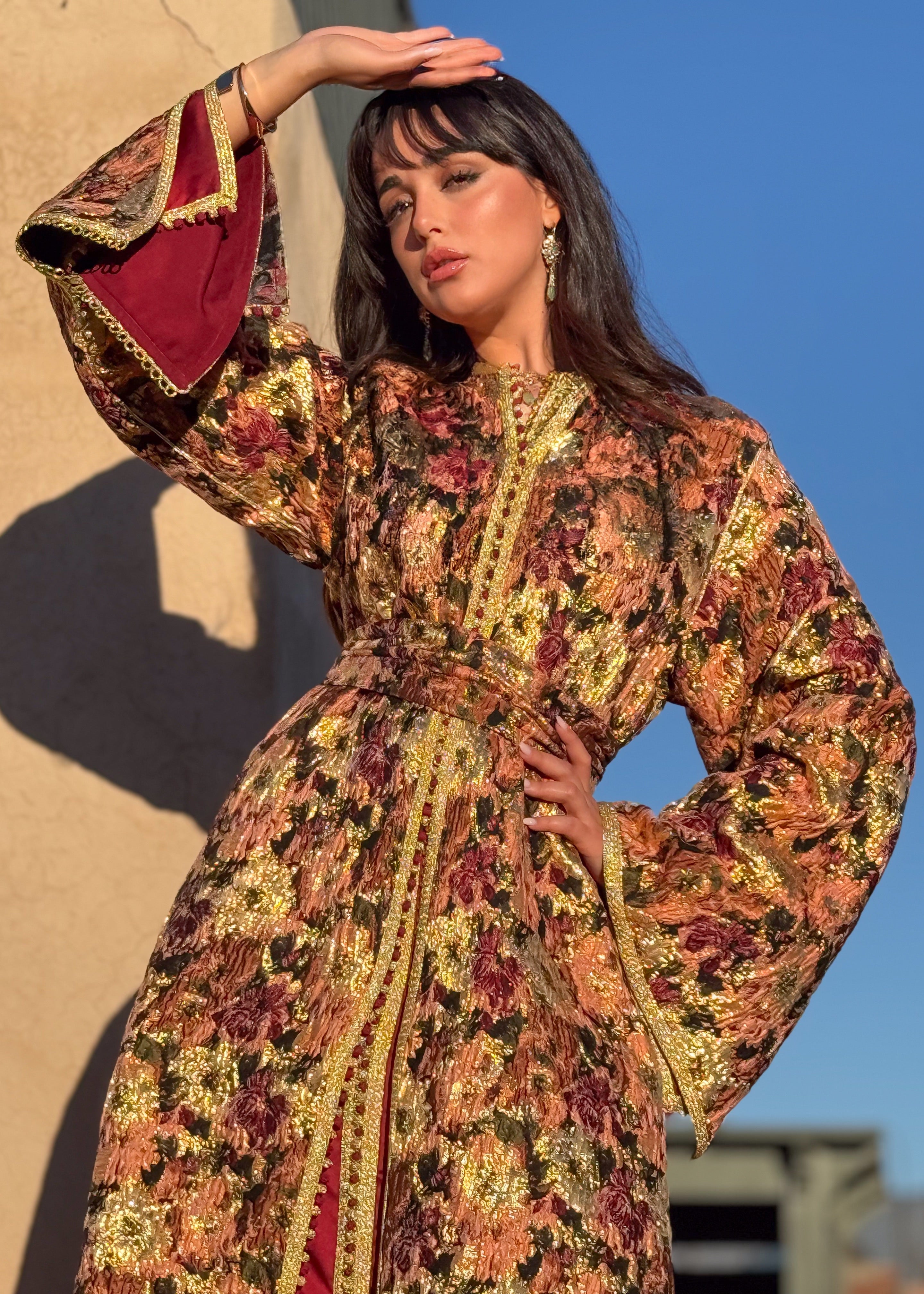 SHAMSA SILK TWO-PIECE KAFTAN