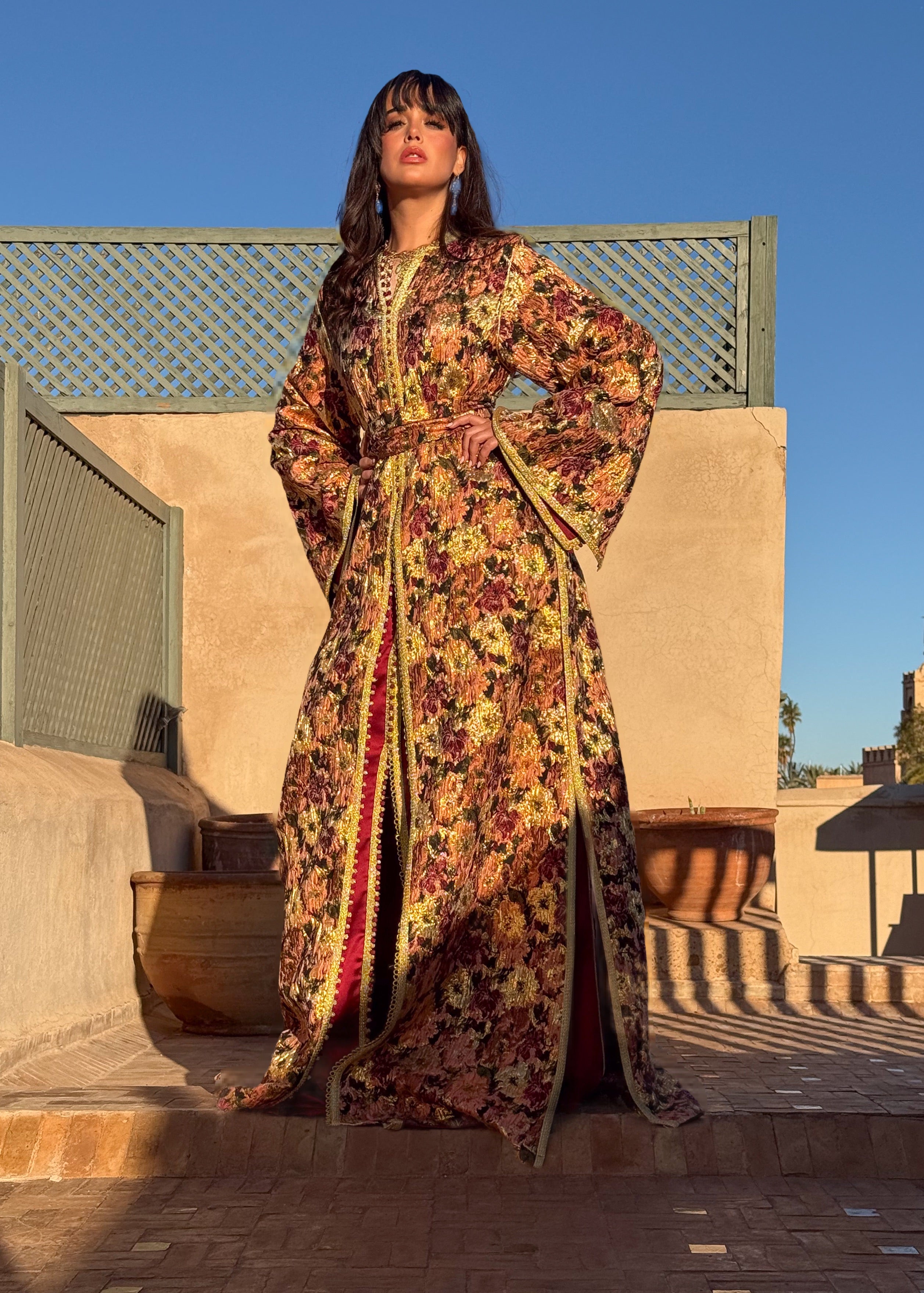 SHAMSA SILK TWO-PIECE KAFTAN