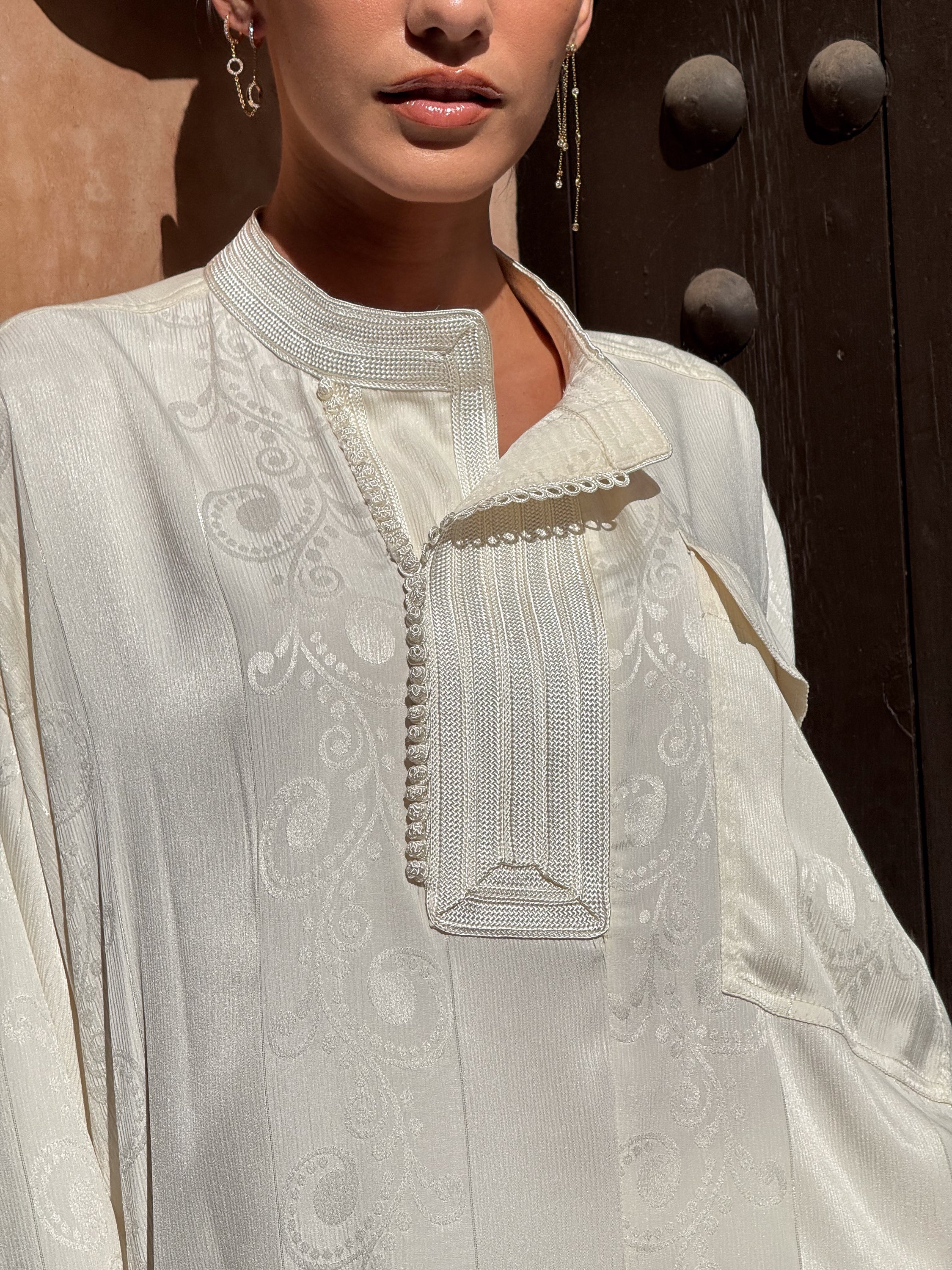 AFAK Oversized viscose Blouse with Statement Neckline