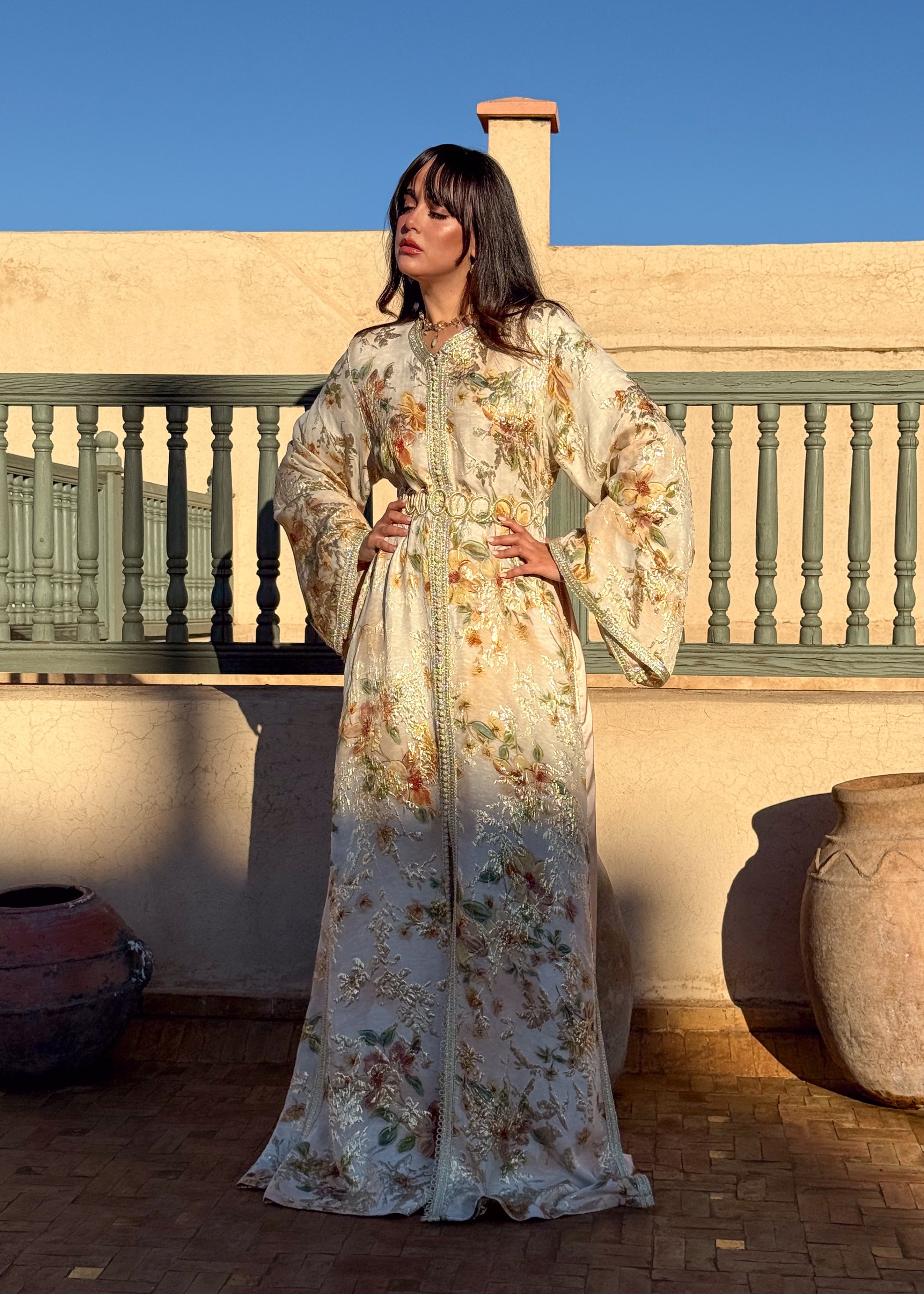 HESSA SILK TWO-PIECE KAFTAN