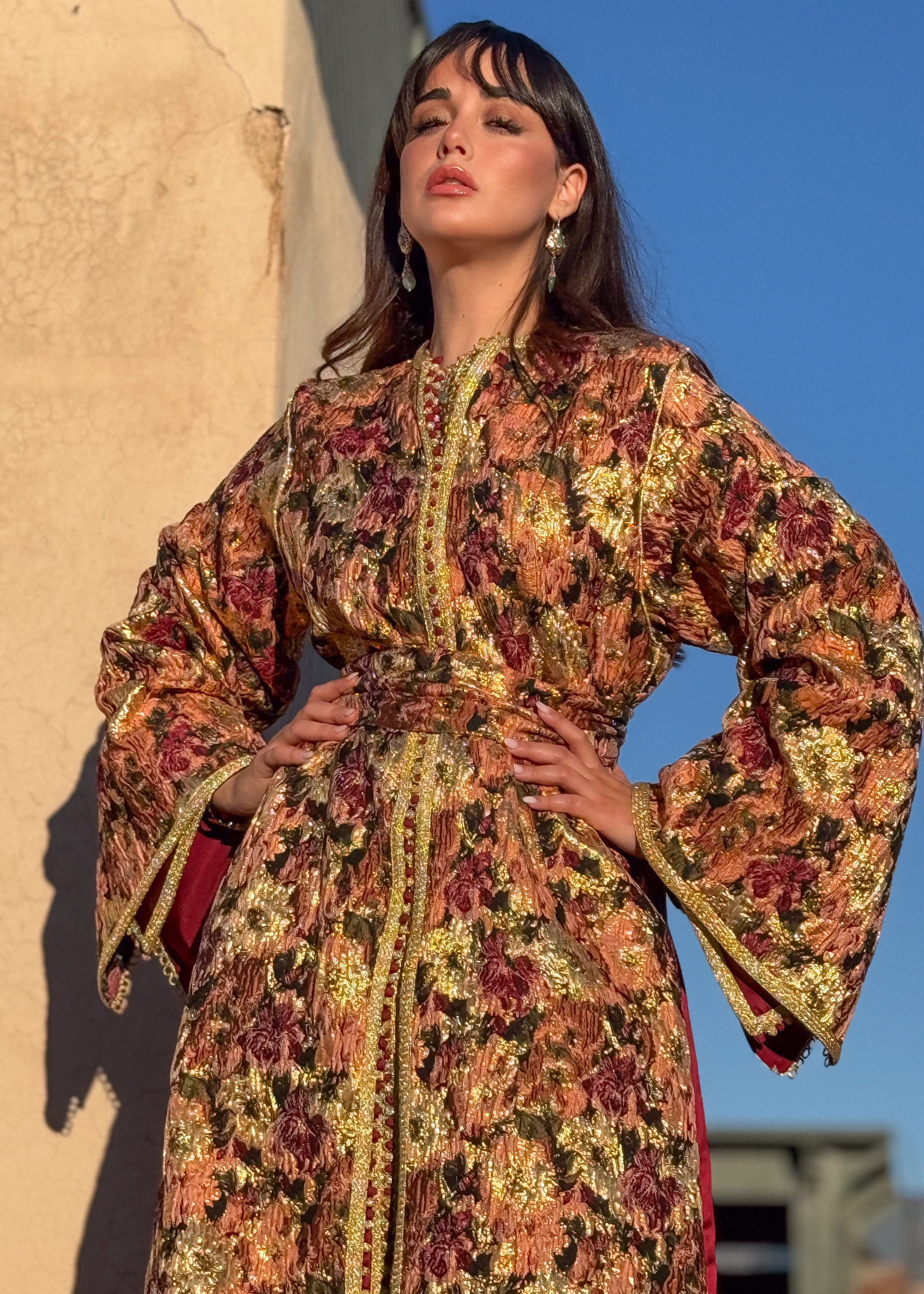 SHAMSA SILK TWO-PIECE KAFTAN