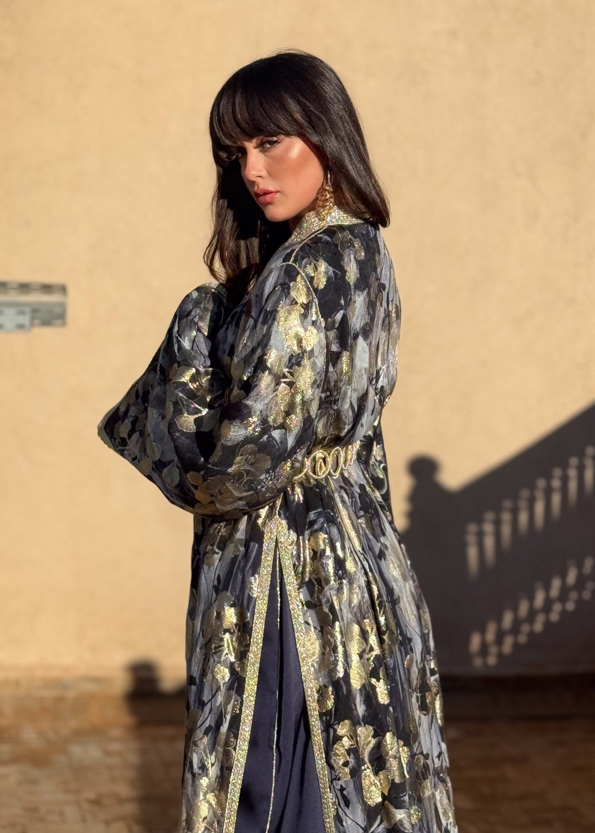 Daleen Two-Piece Silk Kaftan by Moroccan Touch