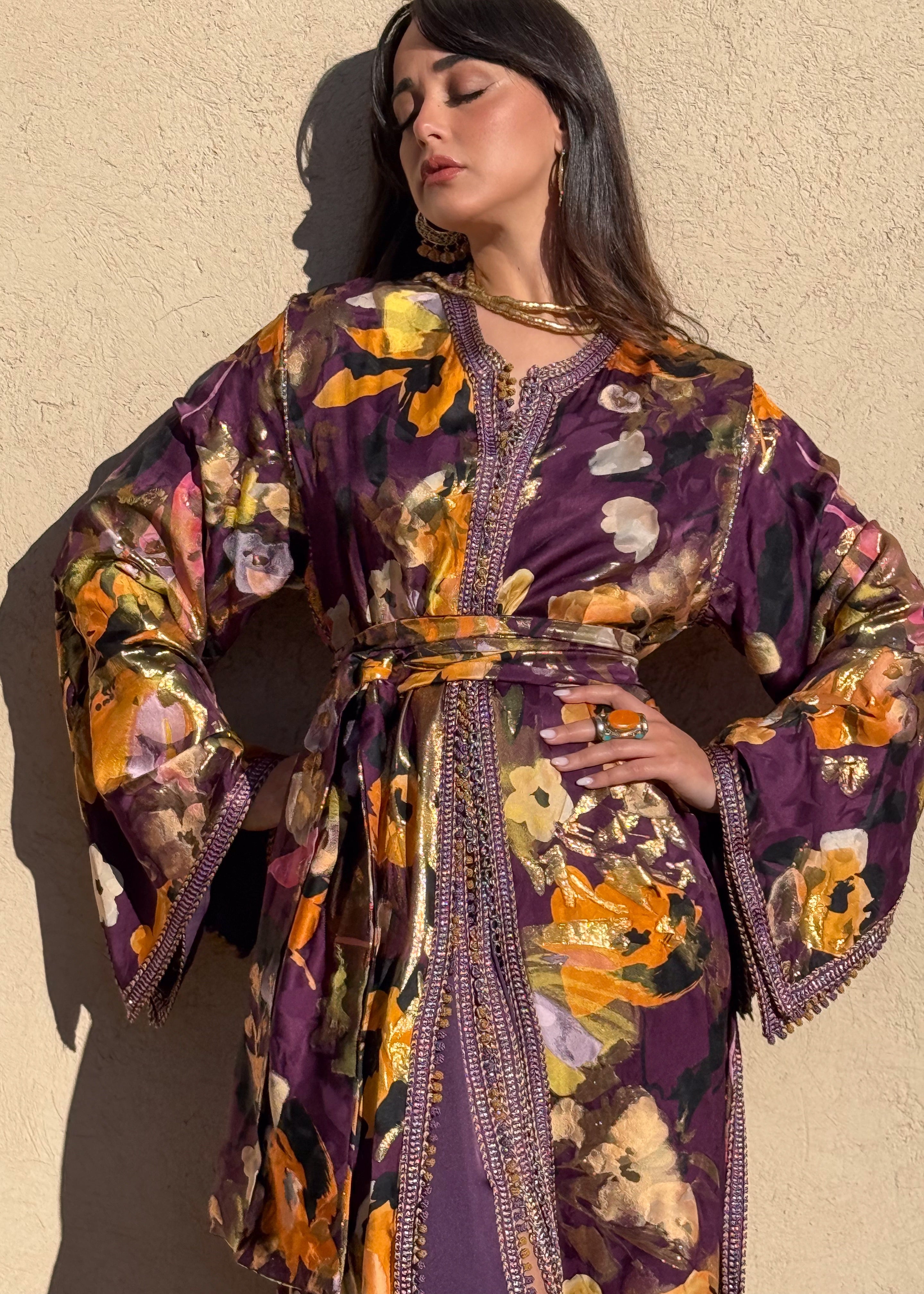 DALAL TWO-PIECE SILK KAFTAN