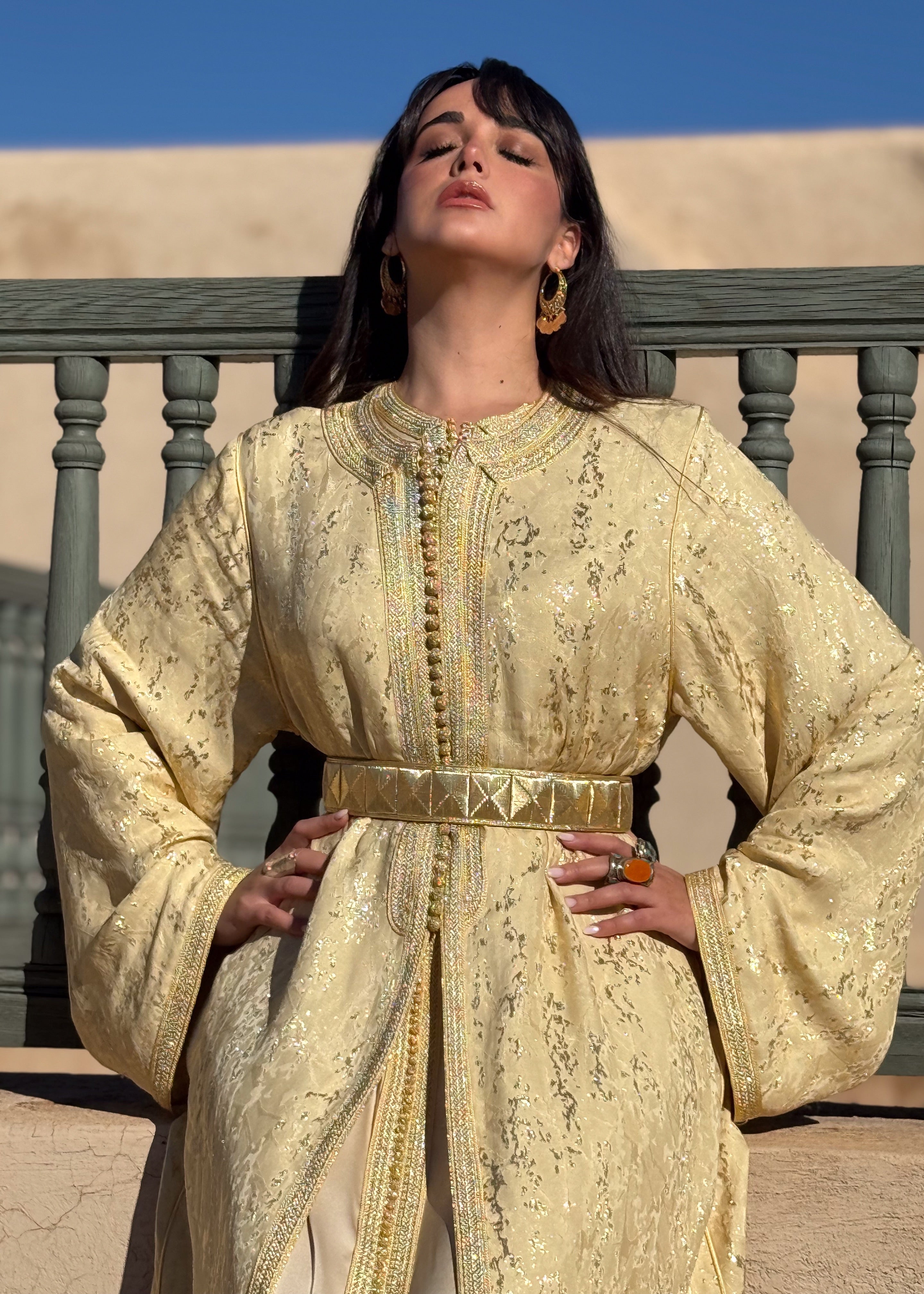 ALIAH TWO-PIECE SILK KAFTAN