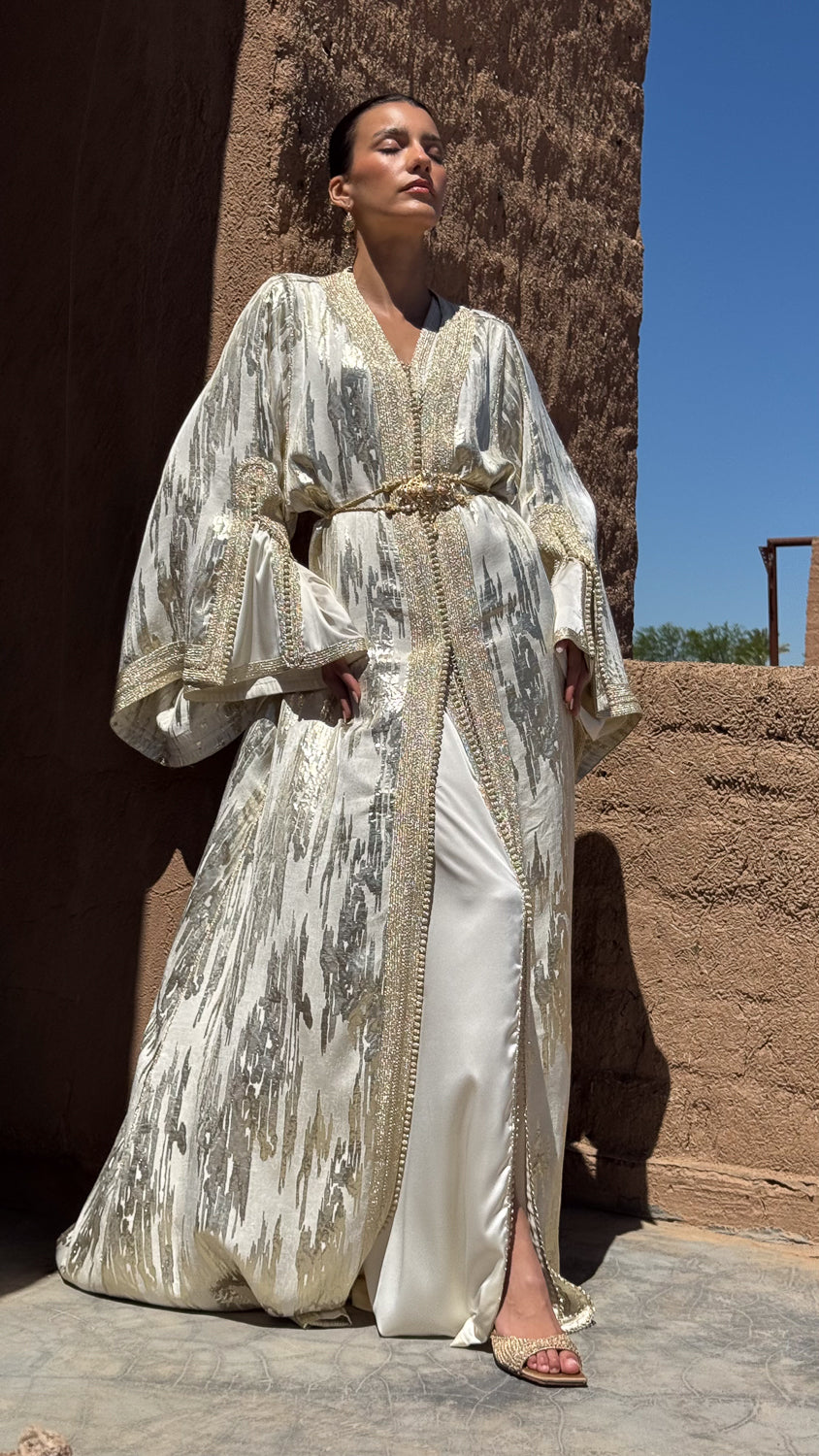 AMINA TWO-PIECE SILK KAFTAN