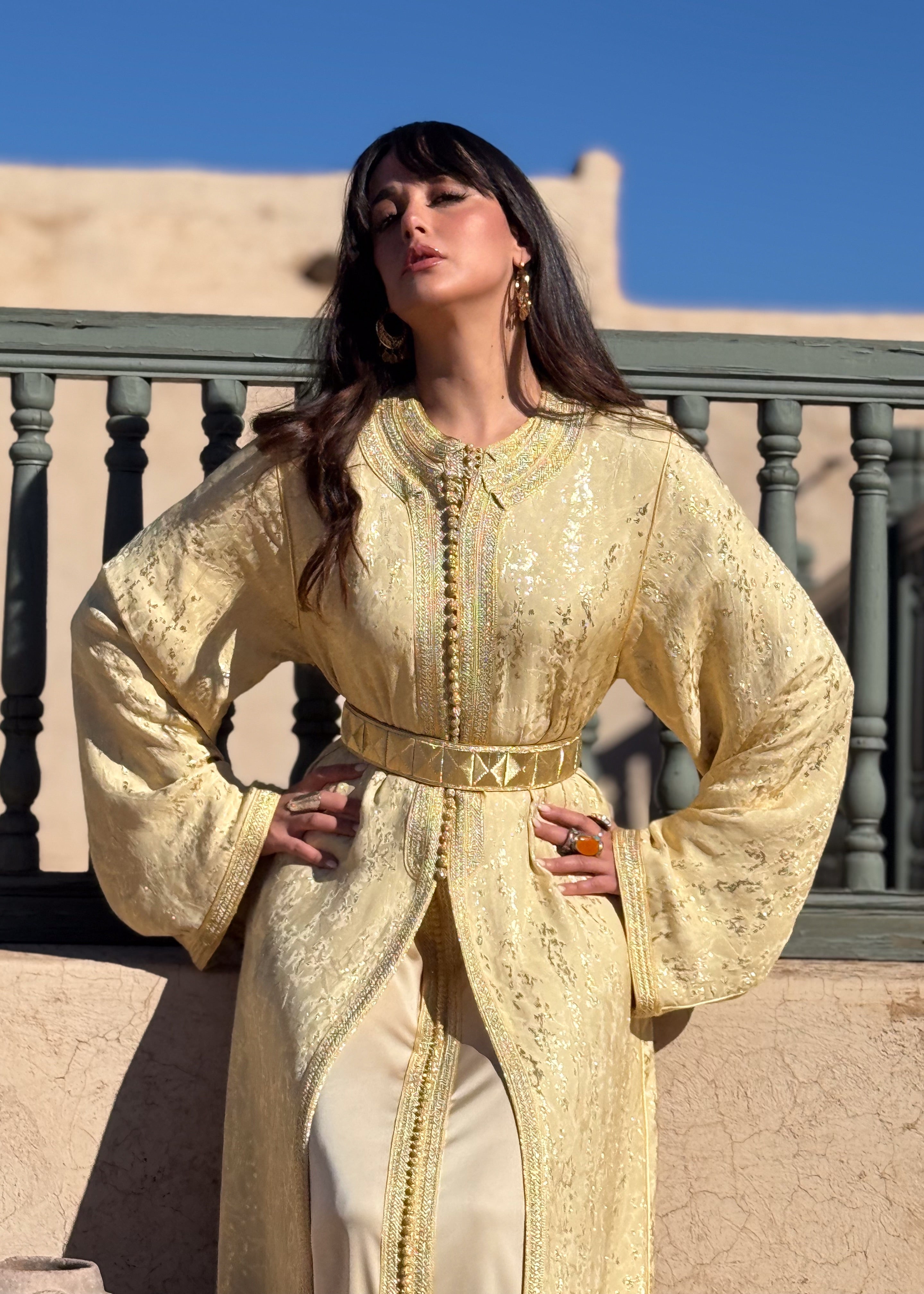ALIAH TWO-PIECE SILK KAFTAN