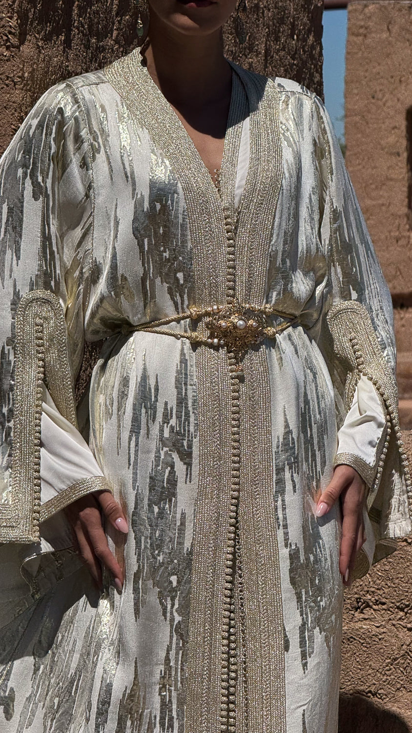 AMINA TWO-PIECE SILK KAFTAN