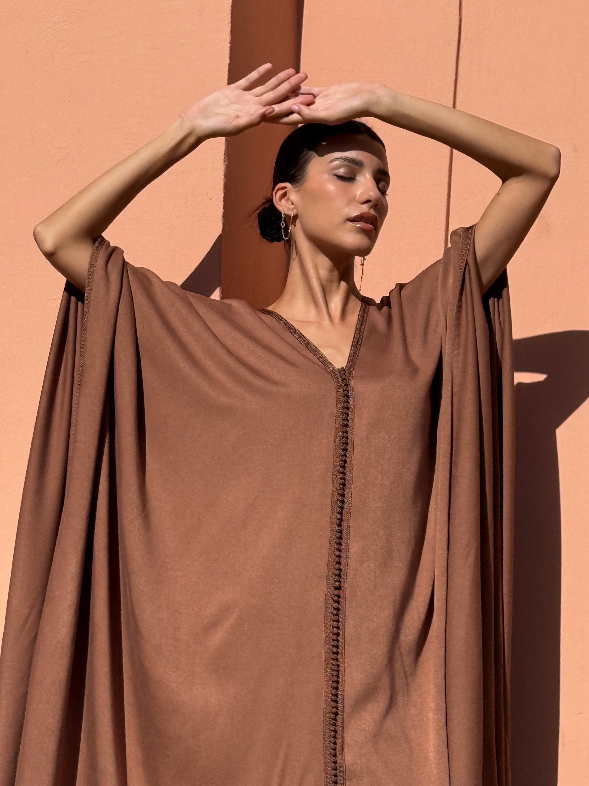 ZAHRA Handmade Embroidered Mlifa Cape & Pants Set