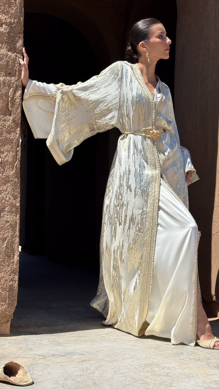 AMINA TWO-PIECE SILK KAFTAN