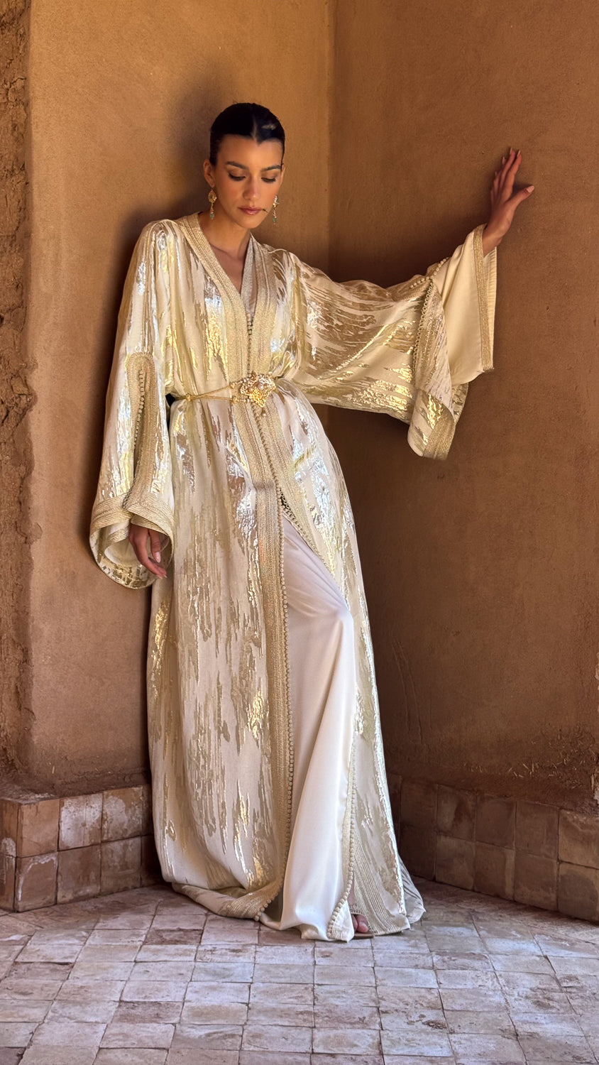 AMINA TWO-PIECE SILK KAFTAN