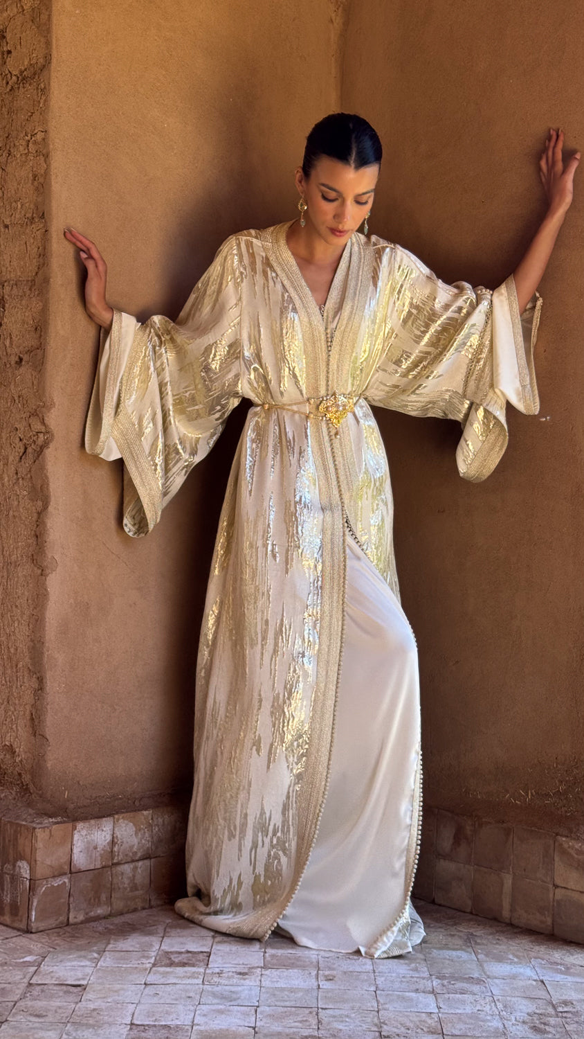 AMINA TWO-PIECE SILK KAFTAN