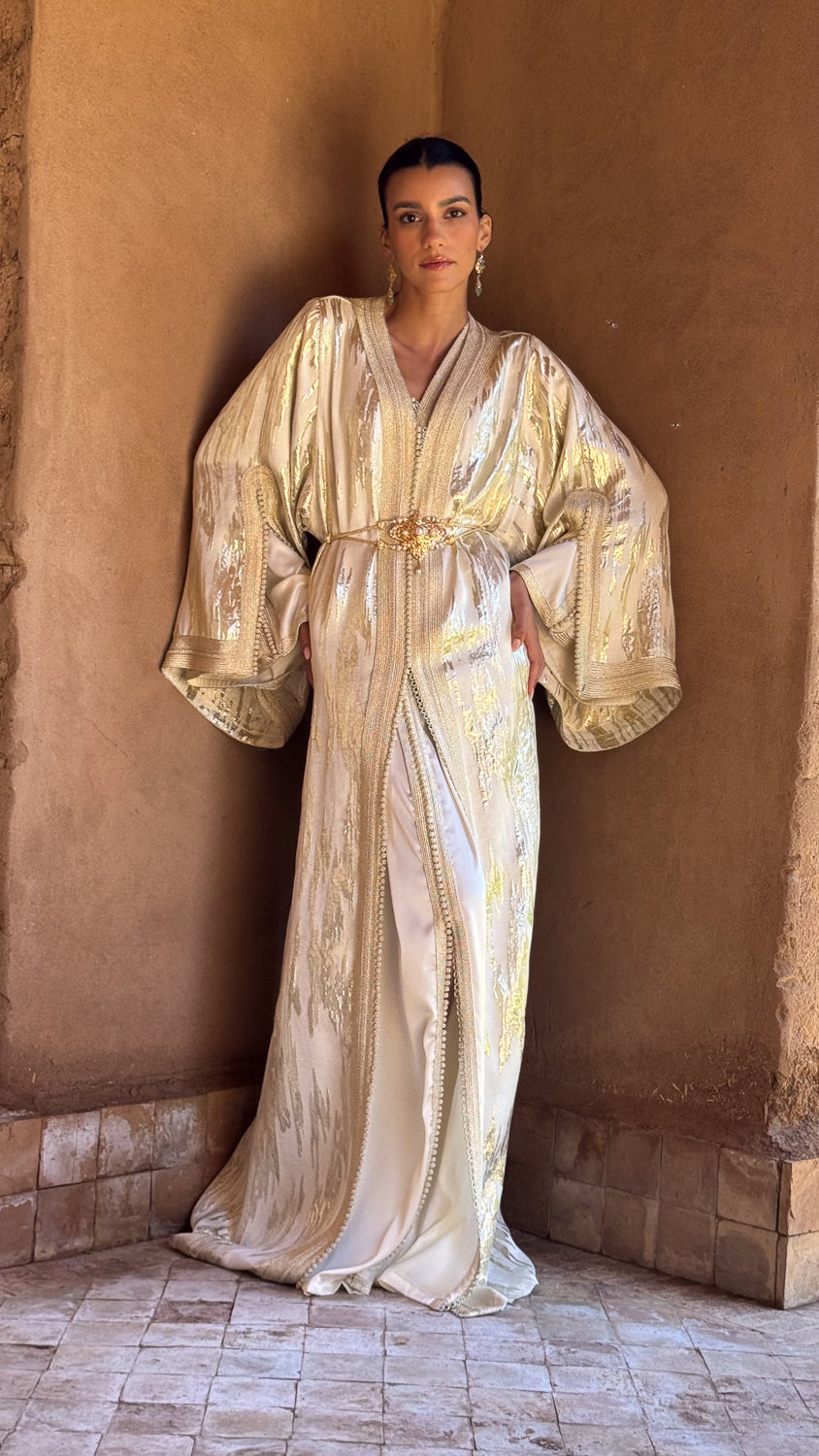 AMINA TWO-PIECE SILK KAFTAN