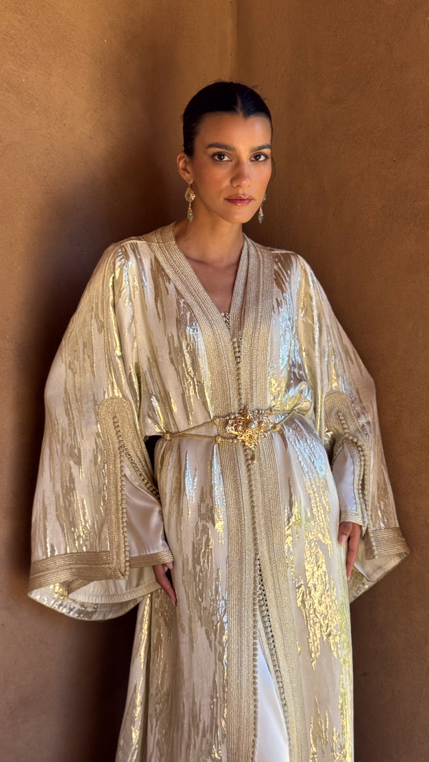 AMINA TWO-PIECE SILK KAFTAN