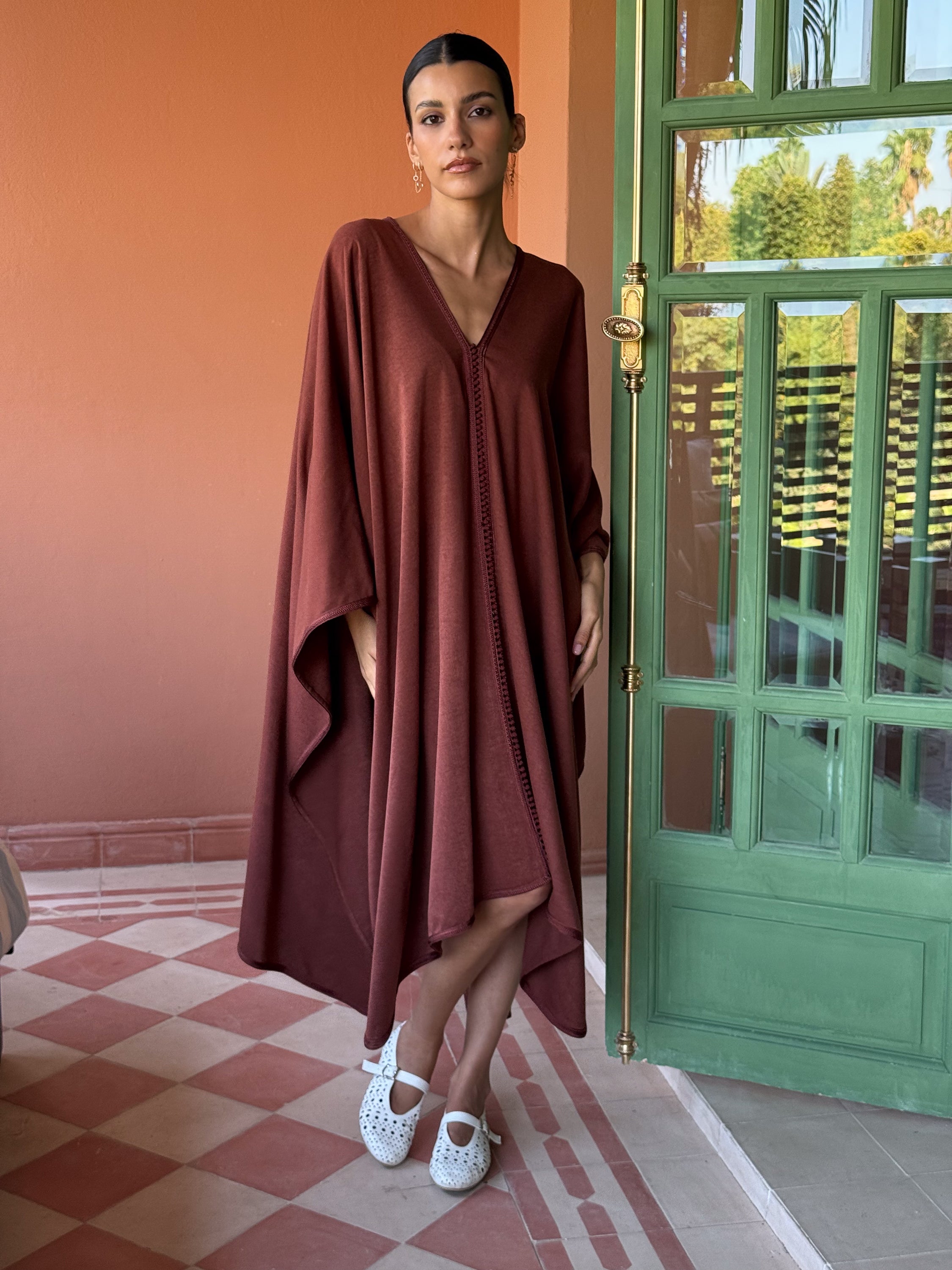 ZAHRA Handmade Embroidered Mlifa Cape & Pants Set