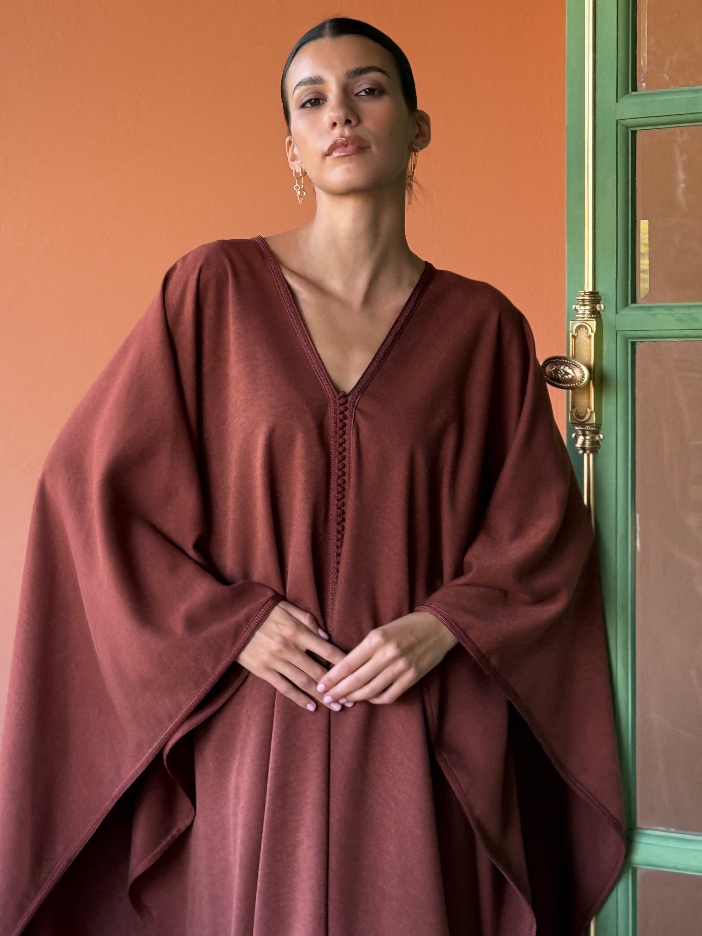 ZAHRA Handmade Embroidered Mlifa Cape & Pants Set