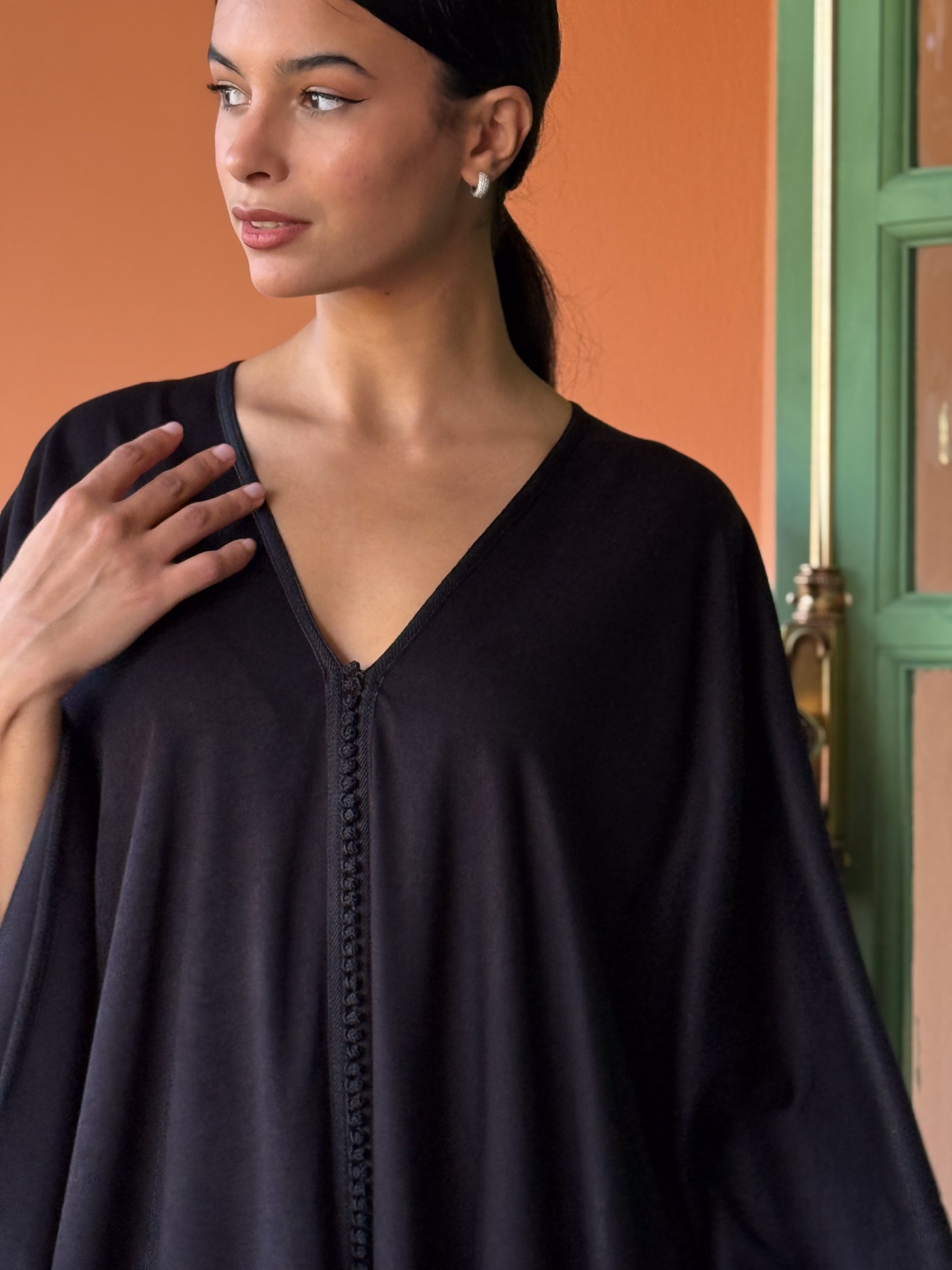 ZAHRA Handmade Embroidered Mlifa Cape & Pants Set