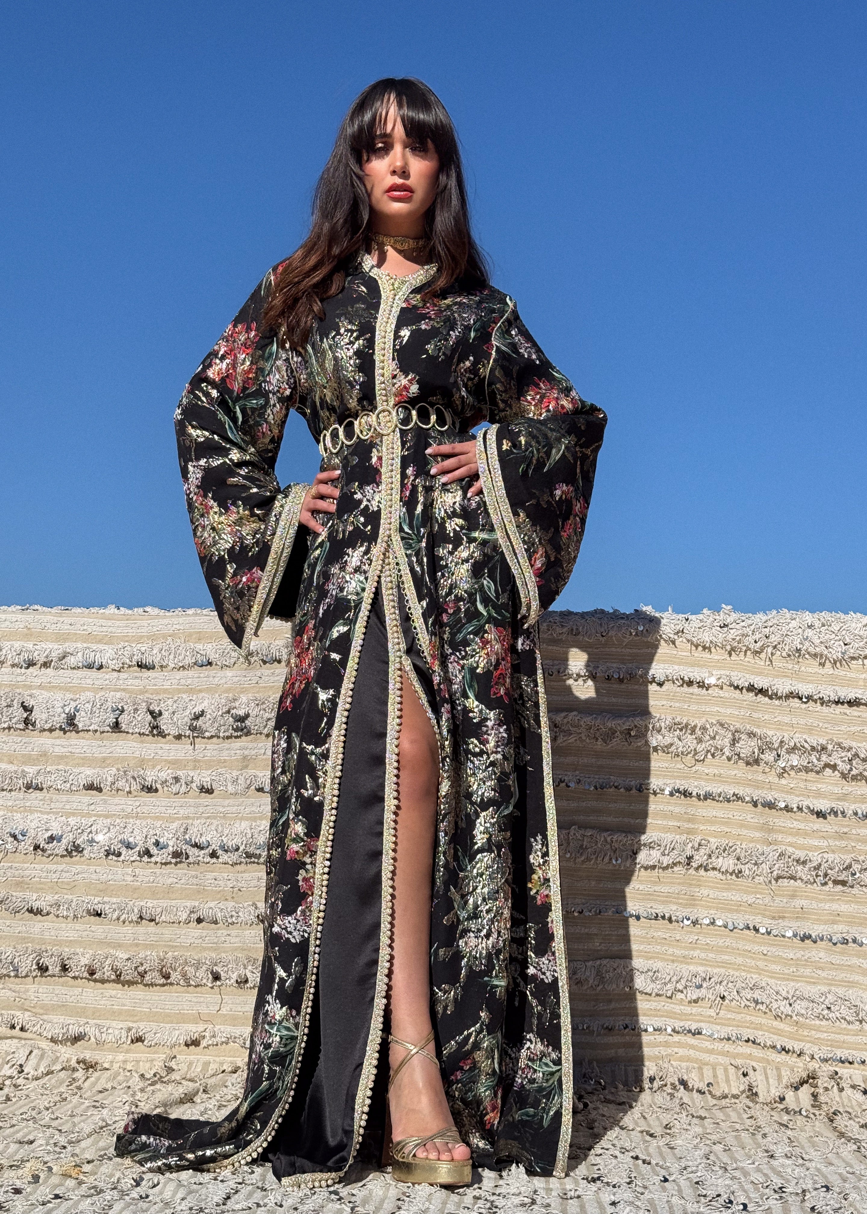 ESRAA TWO-PIECE SILK KAFTAN