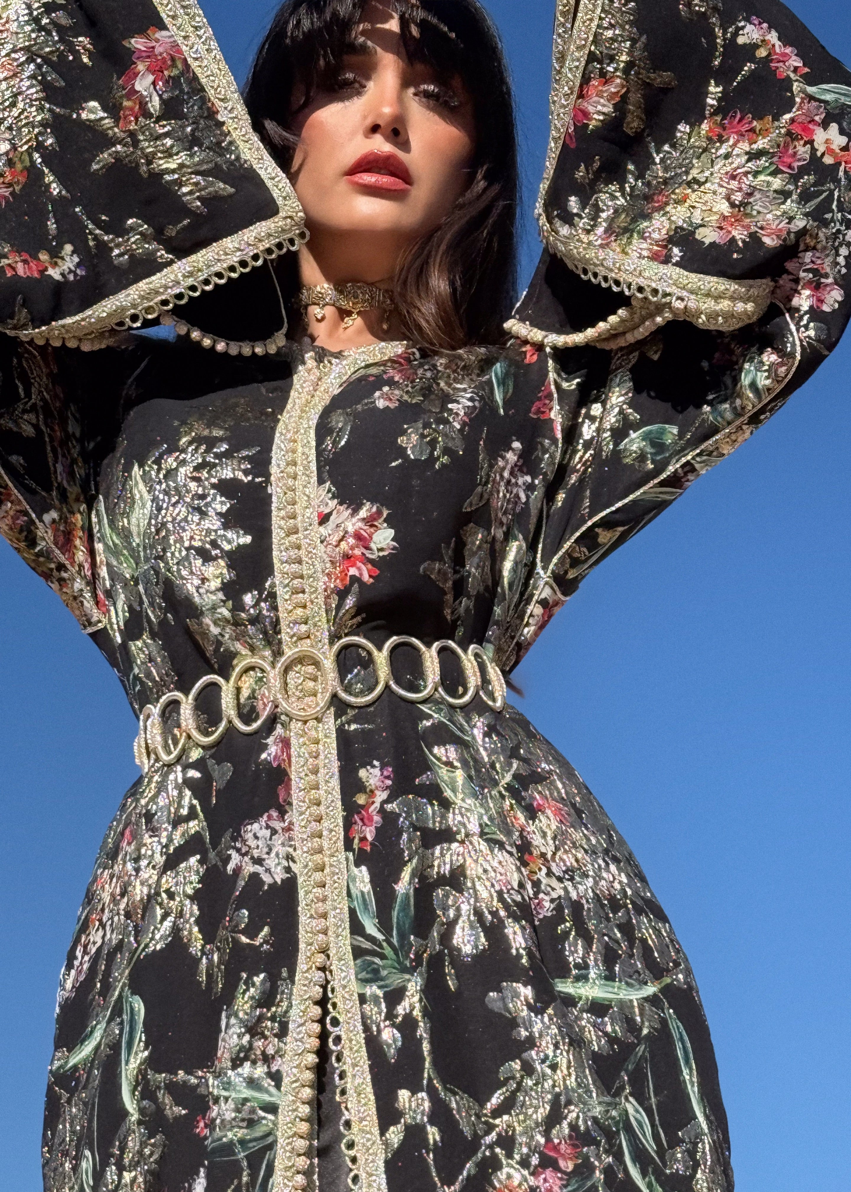 ESRAA TWO-PIECE SILK KAFTAN