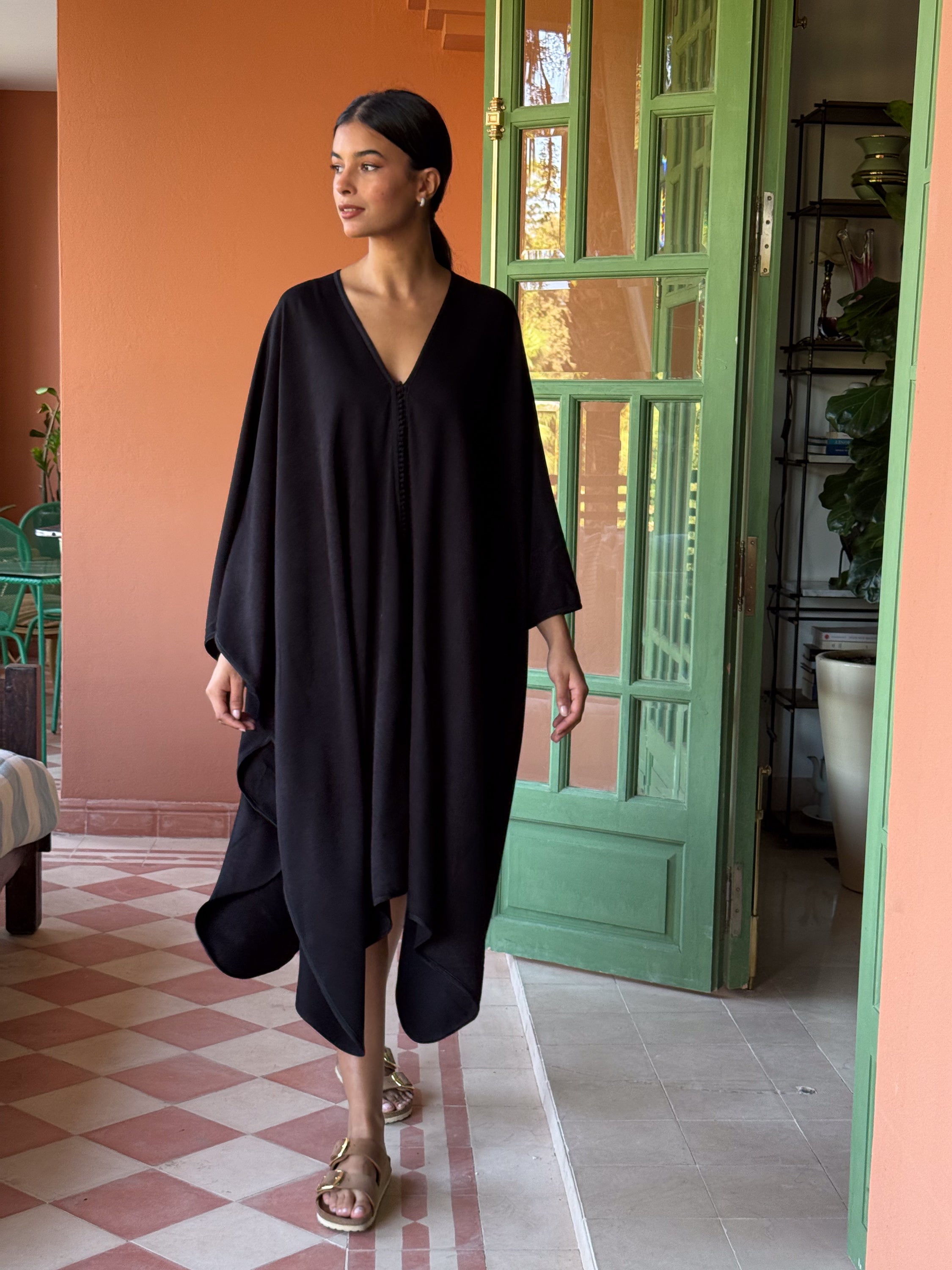 ZAHRA Handmade Embroidered Mlifa Cape & Pants Set