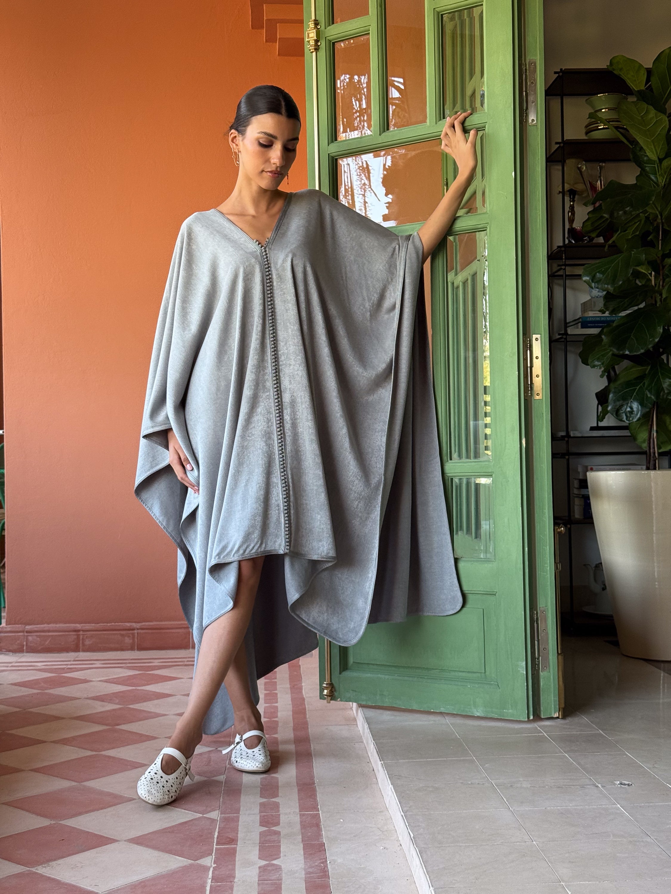 ZAHRA Handmade Embroidered Mlifa Cape & Pants Set