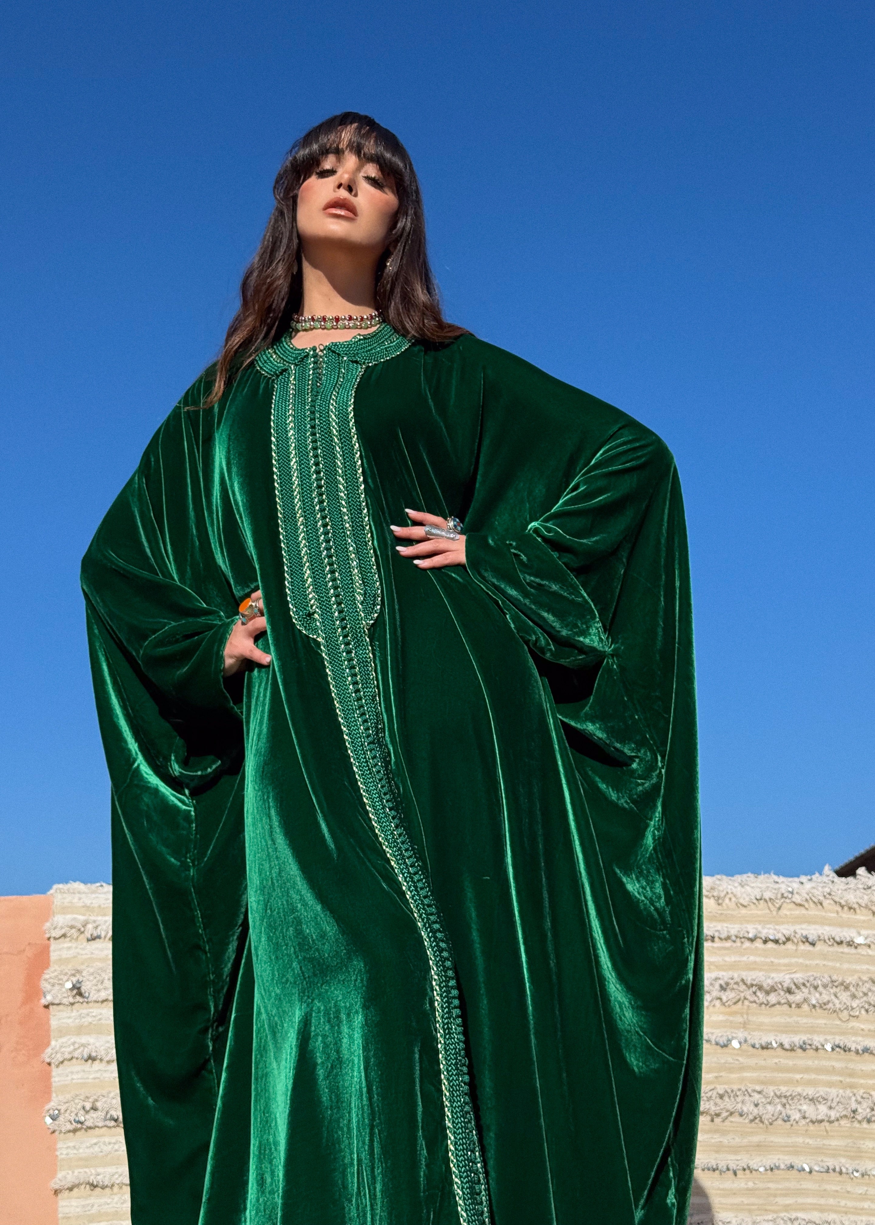 SARA SILK VELVET KAFTAN