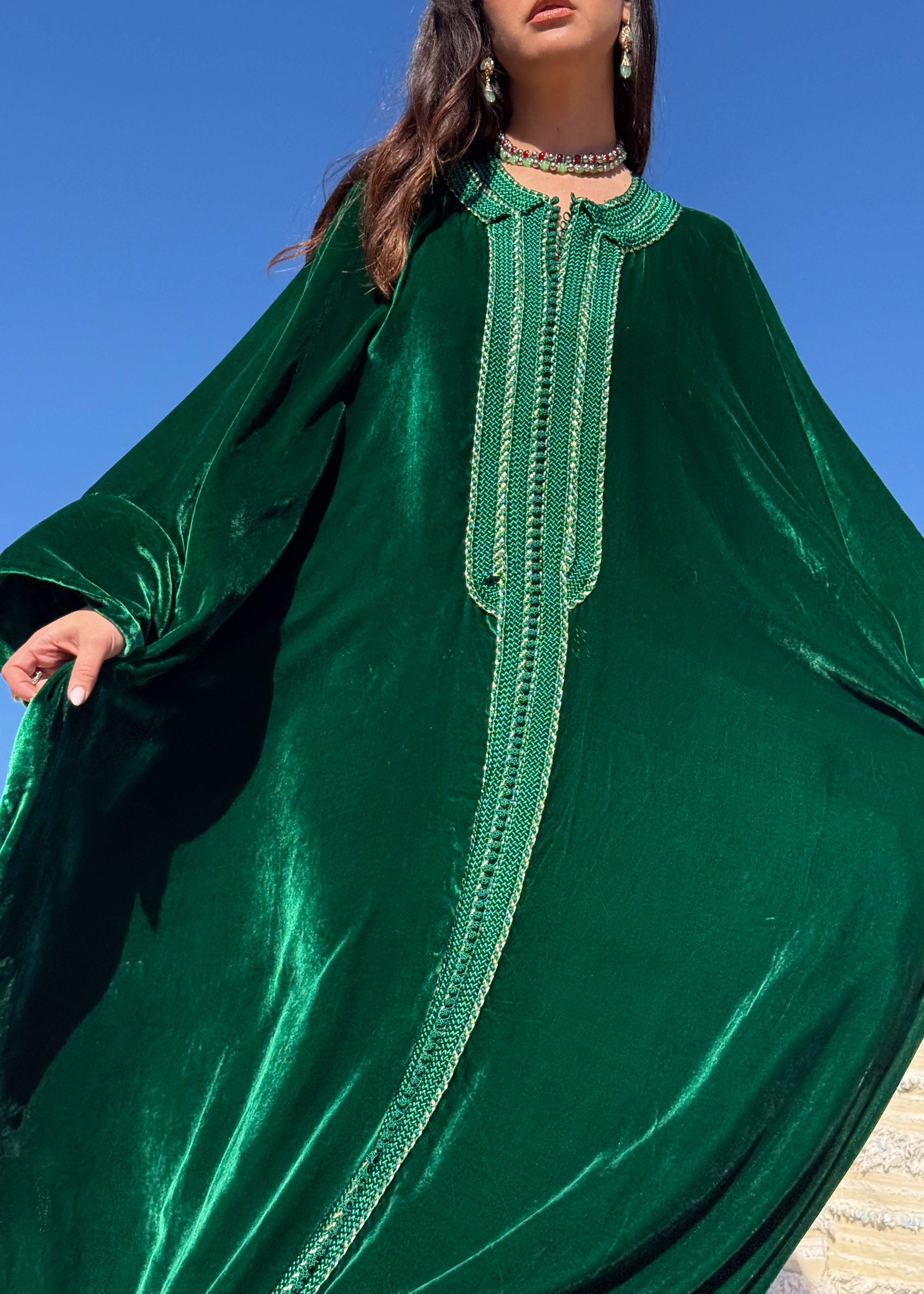 SARA SILK VELVET KAFTAN