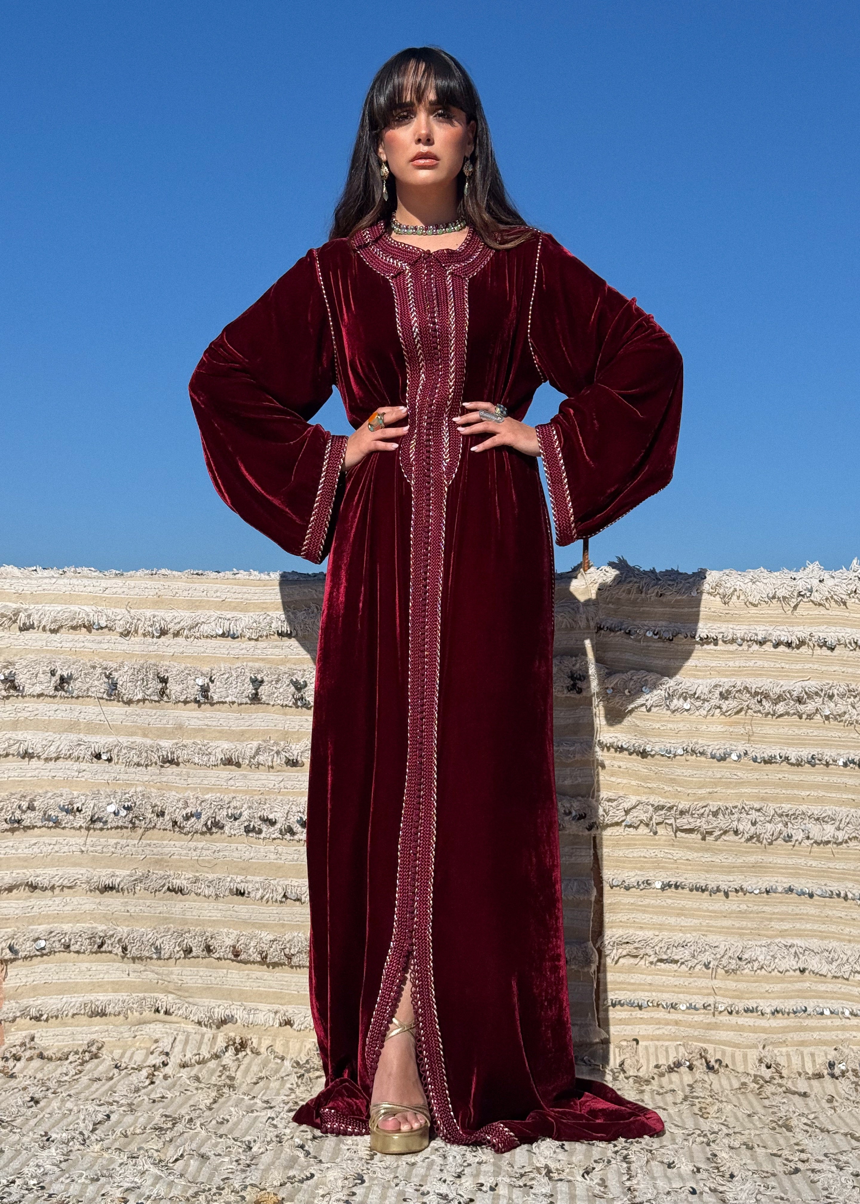 SAMA SILK VELVET KAFTAN