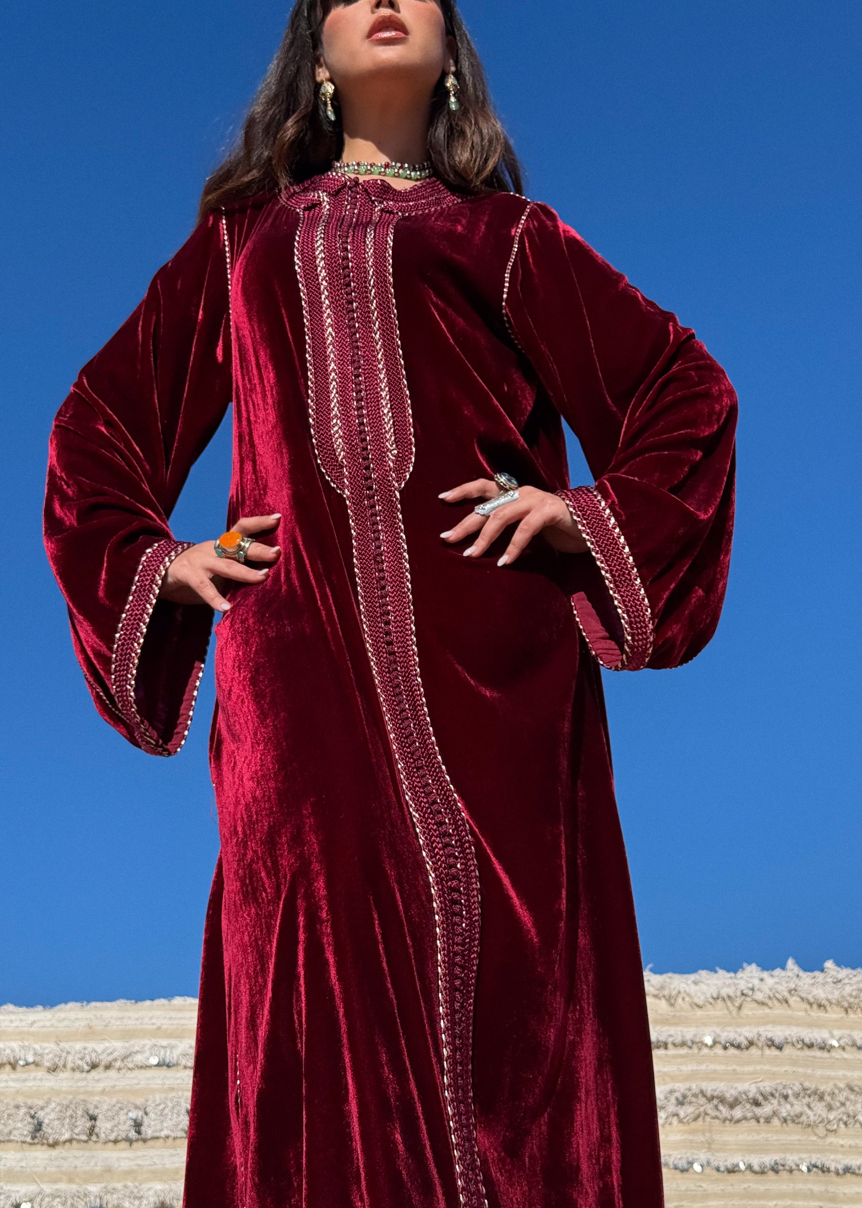 SAMA SILK VELVET KAFTAN